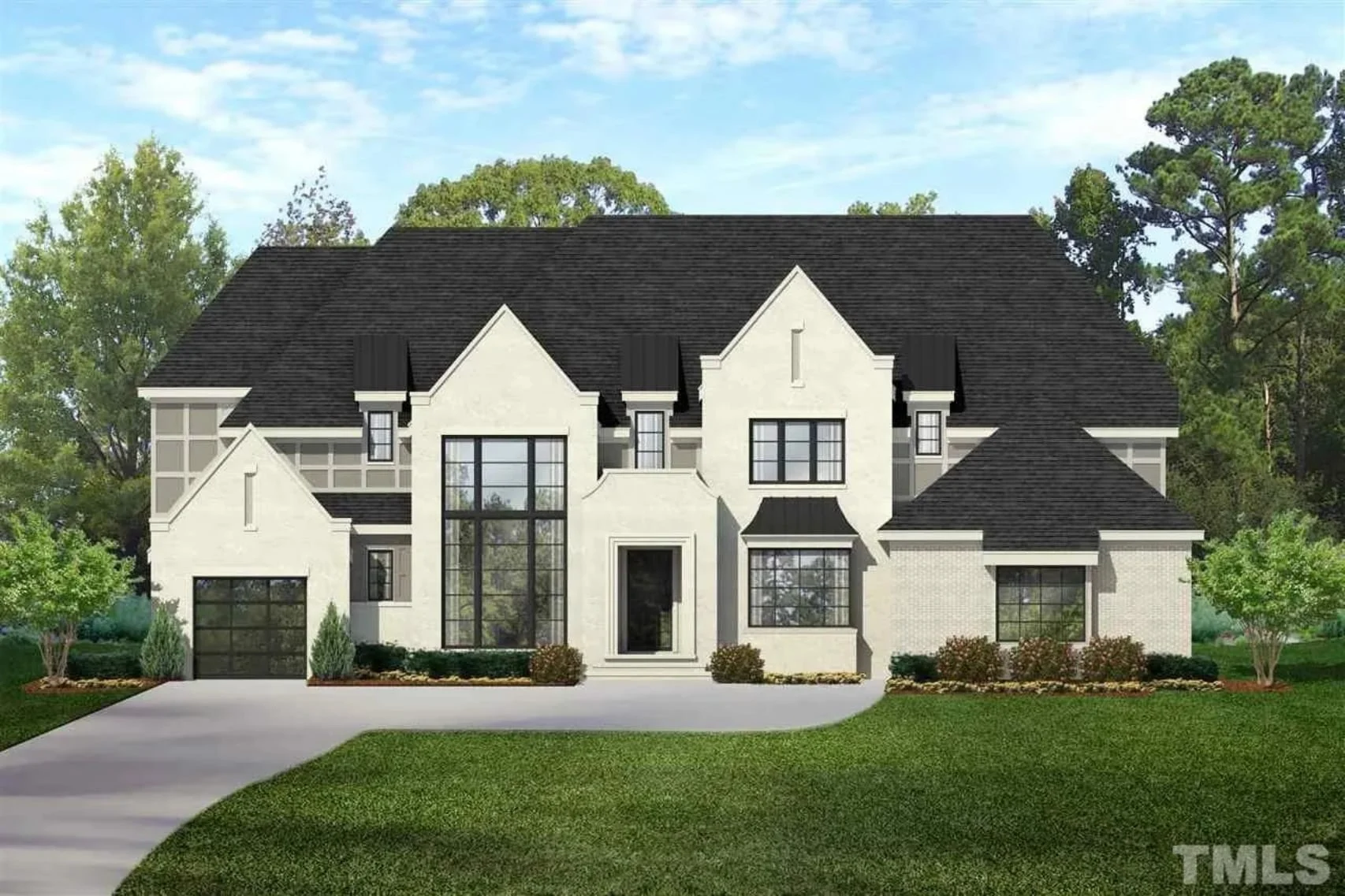 20-1208 HOUSE PLAN - 5-Bed, 5-Bath, 4,116 SF Modern French Country House Plan 3 Luxury 3-Story Modern Floor Plan with 5 Bedrooms and CAD Designs