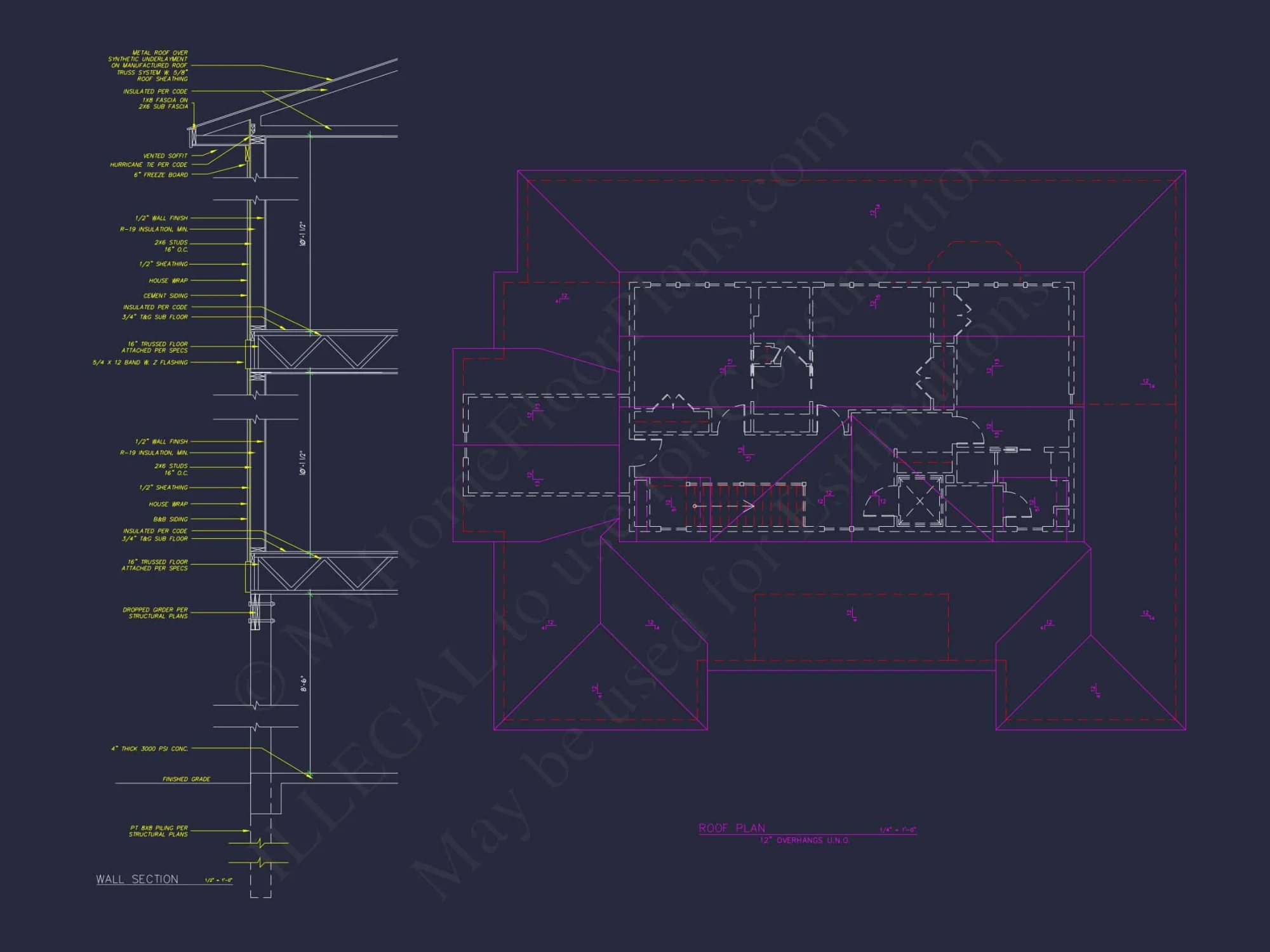 Craftsman house Floor Plan with 2-Story Designs and CAD Blueprint