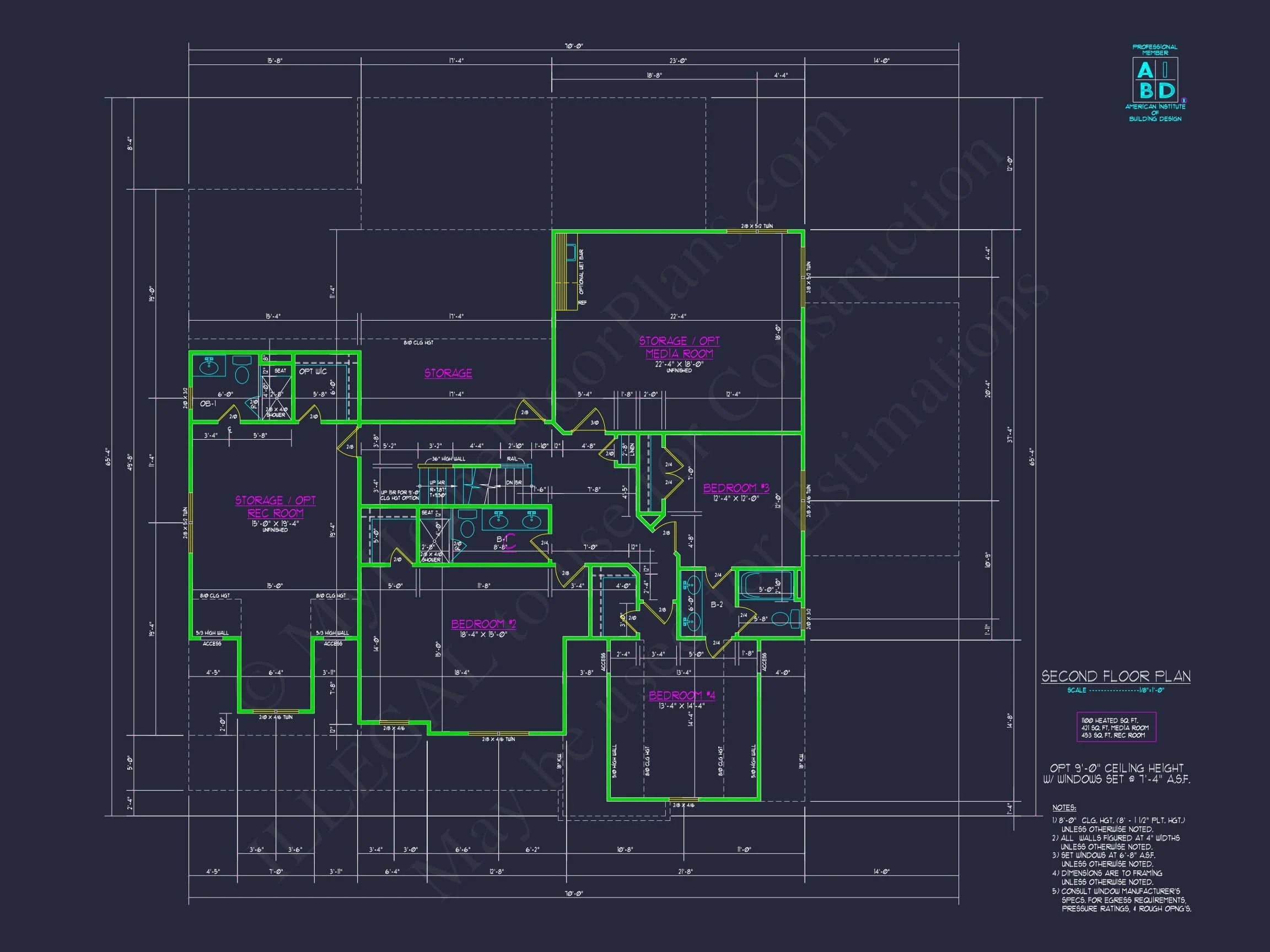 18-2206 HOUSE PLAN - Modern Floor Plan with 5 Bedrooms | CAD Architectural House Design 6 CAD Architectural house Design