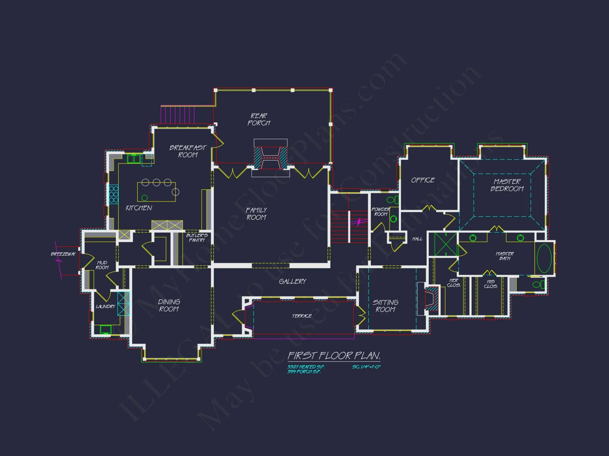 Luxury house Plan: Detailed Floor Blueprint with CAD Designs
