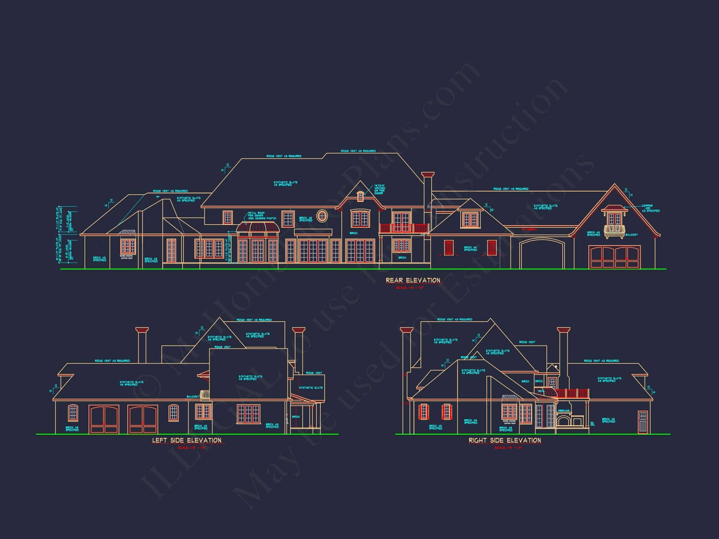 16-1817 HOUSE PLAN - Luxury House Plan with CAD Designs, Blueprints & 2 Floors 3 Luxury house Plan with CAD Designs, Blueprints & 2 Floors