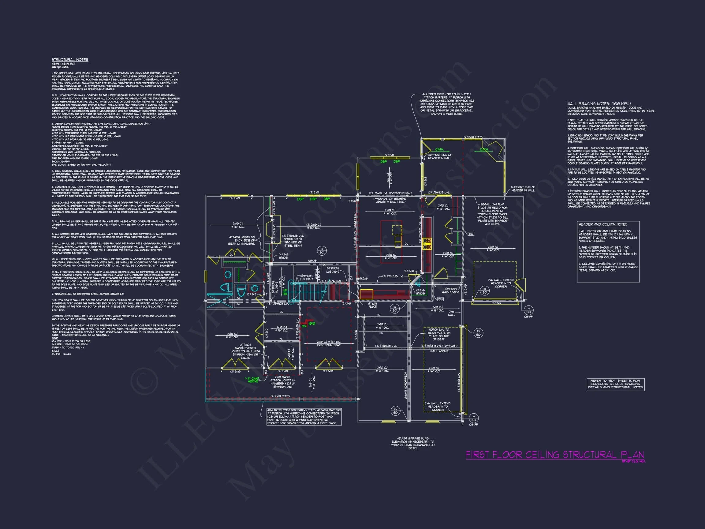16-1786 HOUSE PLAN - Modern Craftsman House Plan with 3 Floors, CAD Designs 11 Modern Craftsman house Plan with 3 Floors, CAD Designs