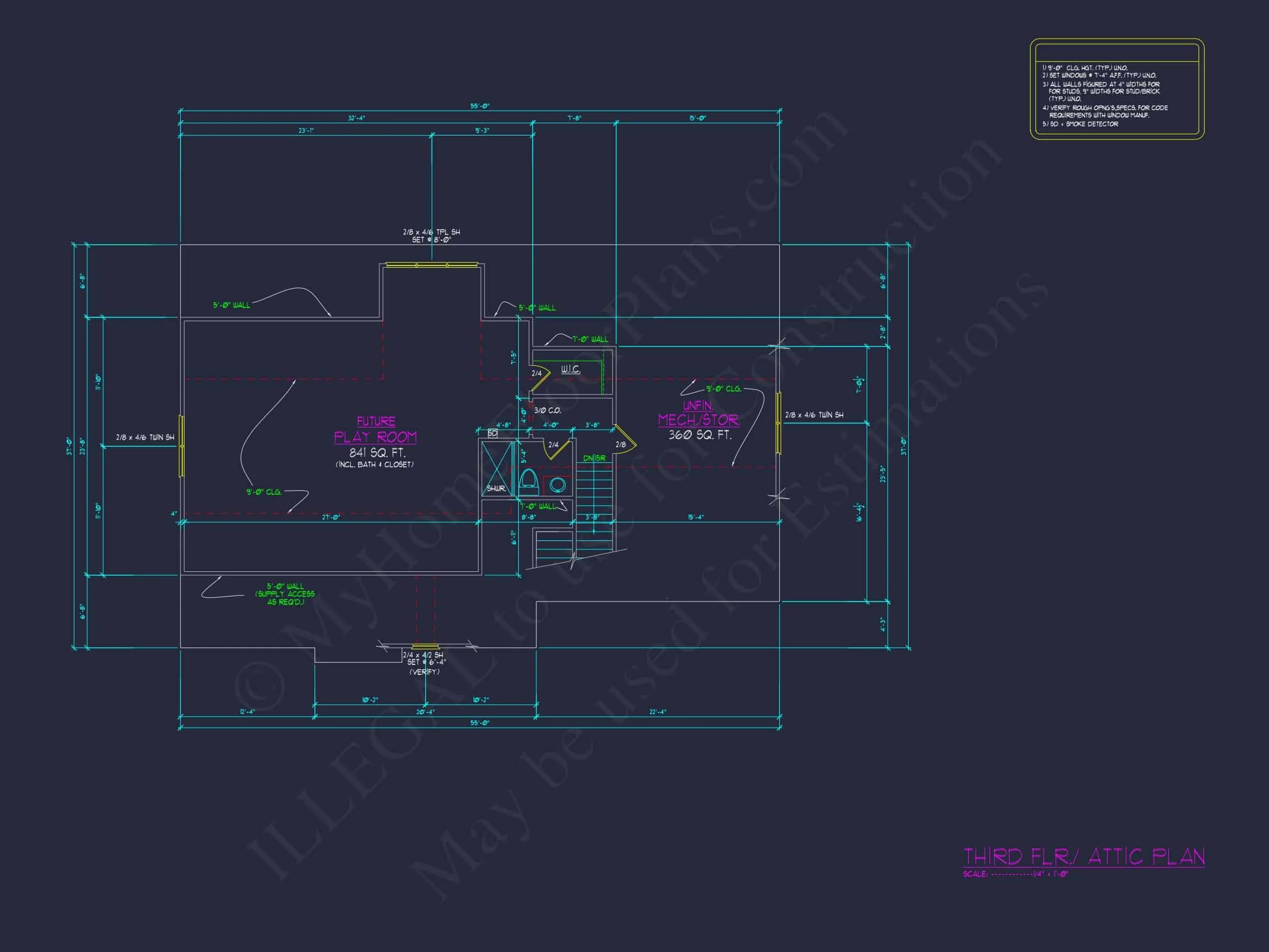 16-1786 HOUSE PLAN - Modern Craftsman House Plan with 3 Floors, CAD Designs 9 Modern Craftsman house Plan with 3 Floors, CAD Designs