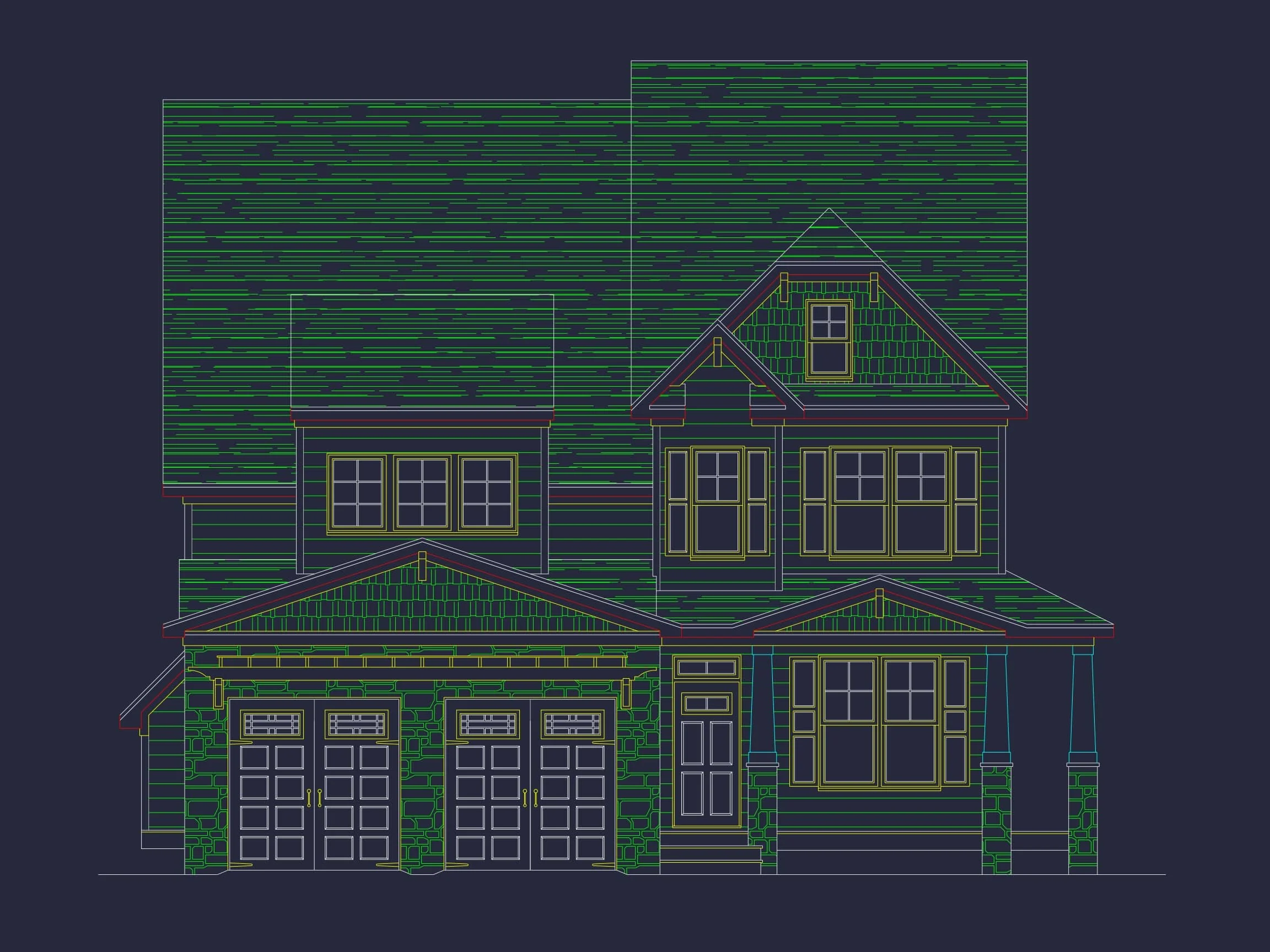 16-1733 HOUSE PLAN - 4-Bed, 3.5-Bath, 3,326 SF Traditional Colonial House Plan 31 Beautiful Craftsman house Plan with Detailed CAD Designs