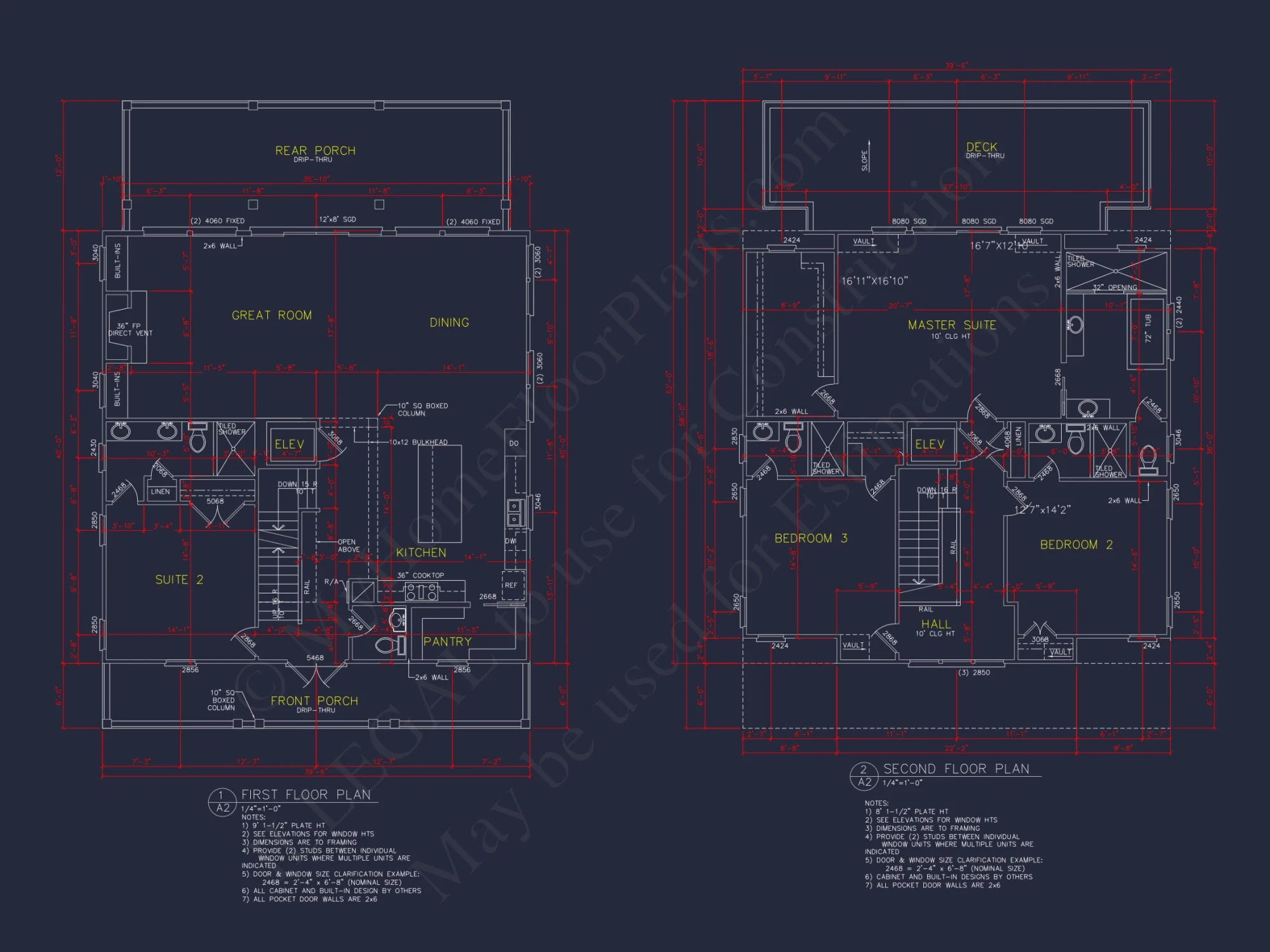 Modern Beach house Floor Plan with CAD Blueprint Designs