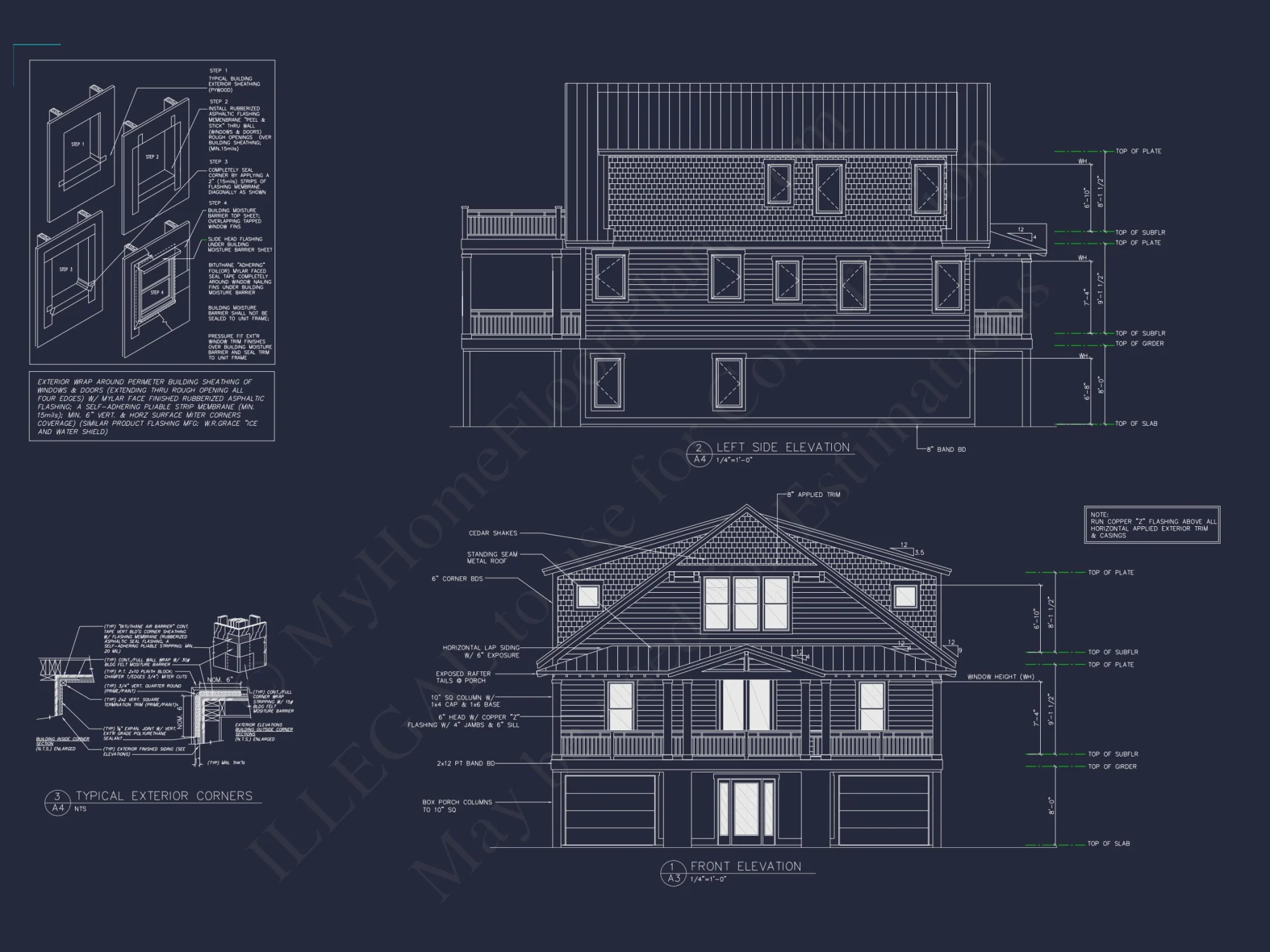 Modern Beach house Floor Plan with CAD Blueprint Designs