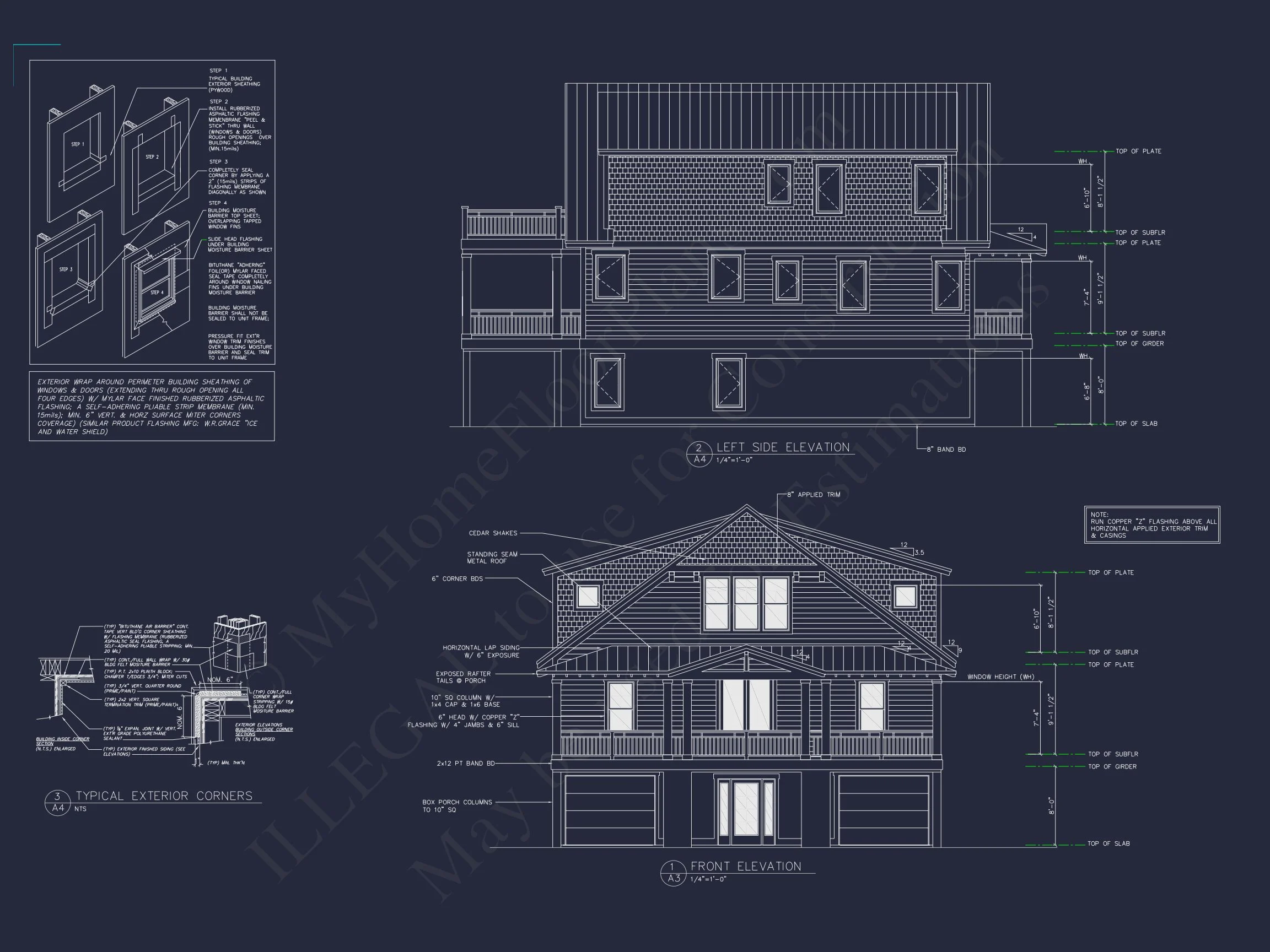 16-1719 HOUSE PLAN - 5-Bed, 5-Bath, 3,919 SF Coastal Beach House Plan 50 Modern Beach house Floor Plan with CAD Blueprint Designs