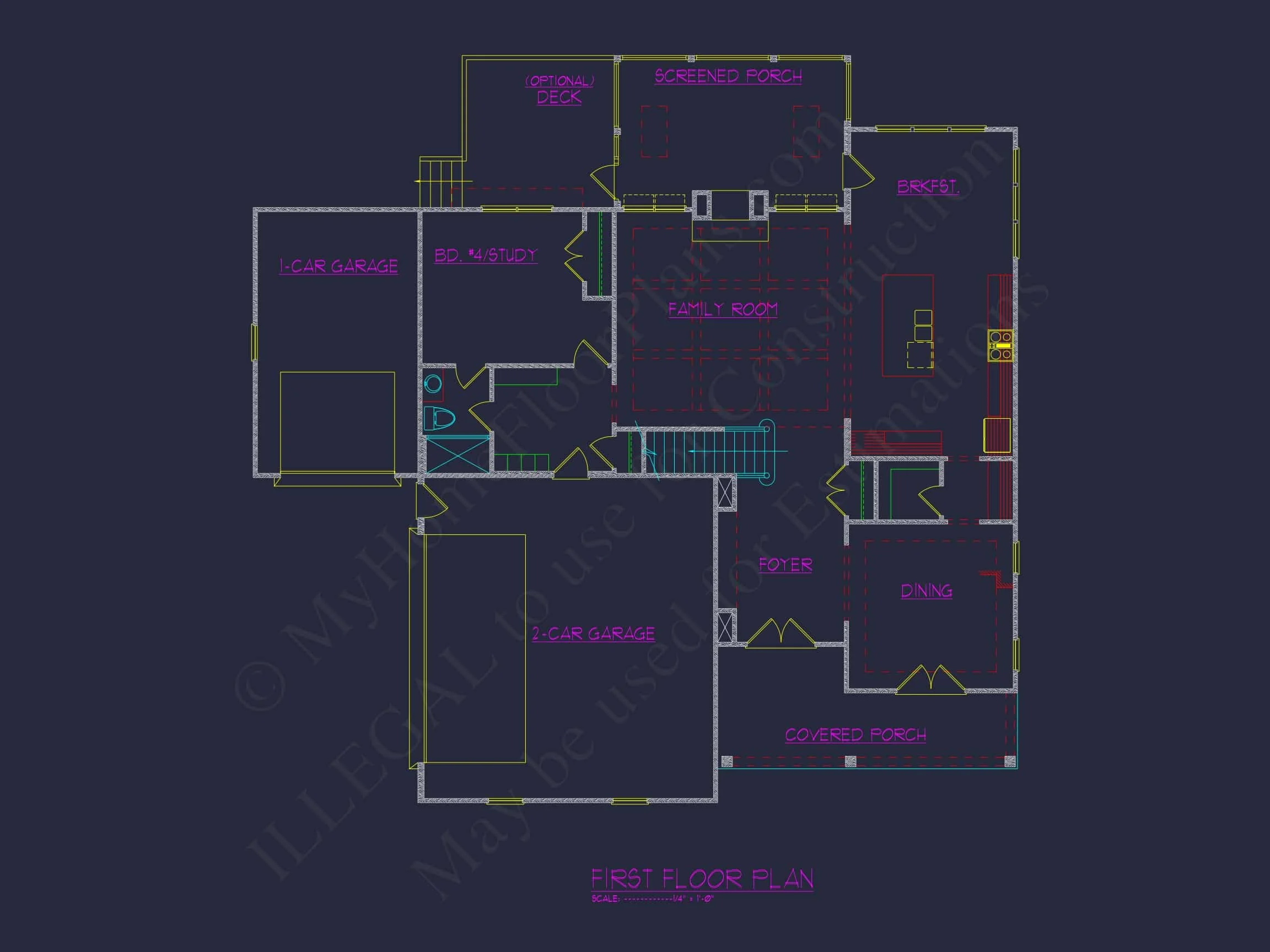 16-1430B HOUSE PLAN - 5-Bed, 5-Bath, 3,888 SF Modern Farmhouse House Plan 6 Spacious house Plan with 3D CAD Designs, Blueprint, and Floor Plans