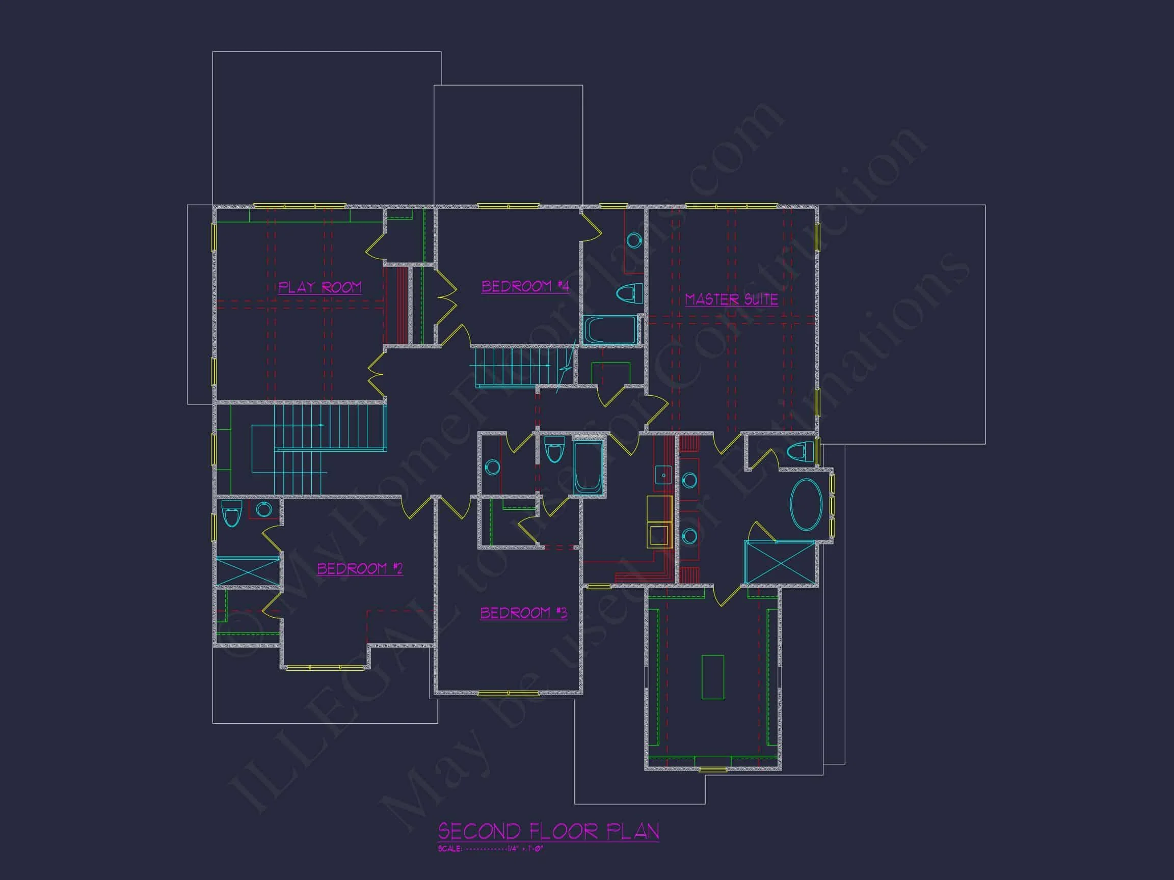 16-1429 HOUSE PLAN - 5-Bed, 6.5-Bath, 5,334 SF Modern Farmhouse House Plan 36 Spacious 3-Story Luxury house Plan with CAD Blueprints & Designs