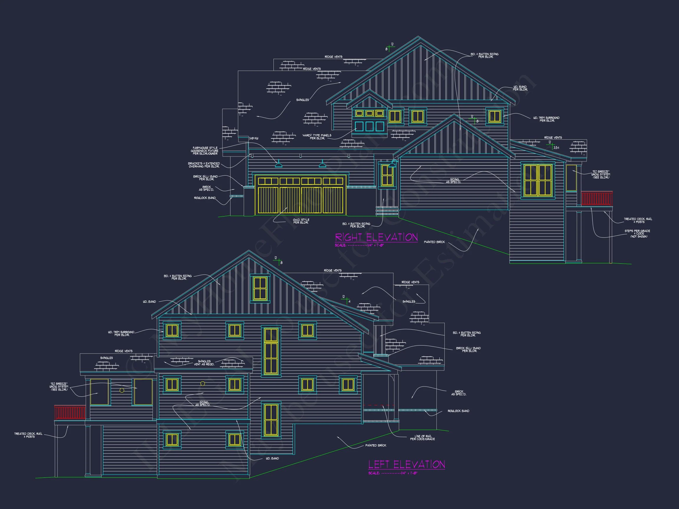 16-1429 HOUSE PLAN - 5-Bed, 6.5-Bath, 5,334 SF Modern Farmhouse House Plan 33 Spacious 3-Story Luxury house Plan with CAD Blueprints & Designs