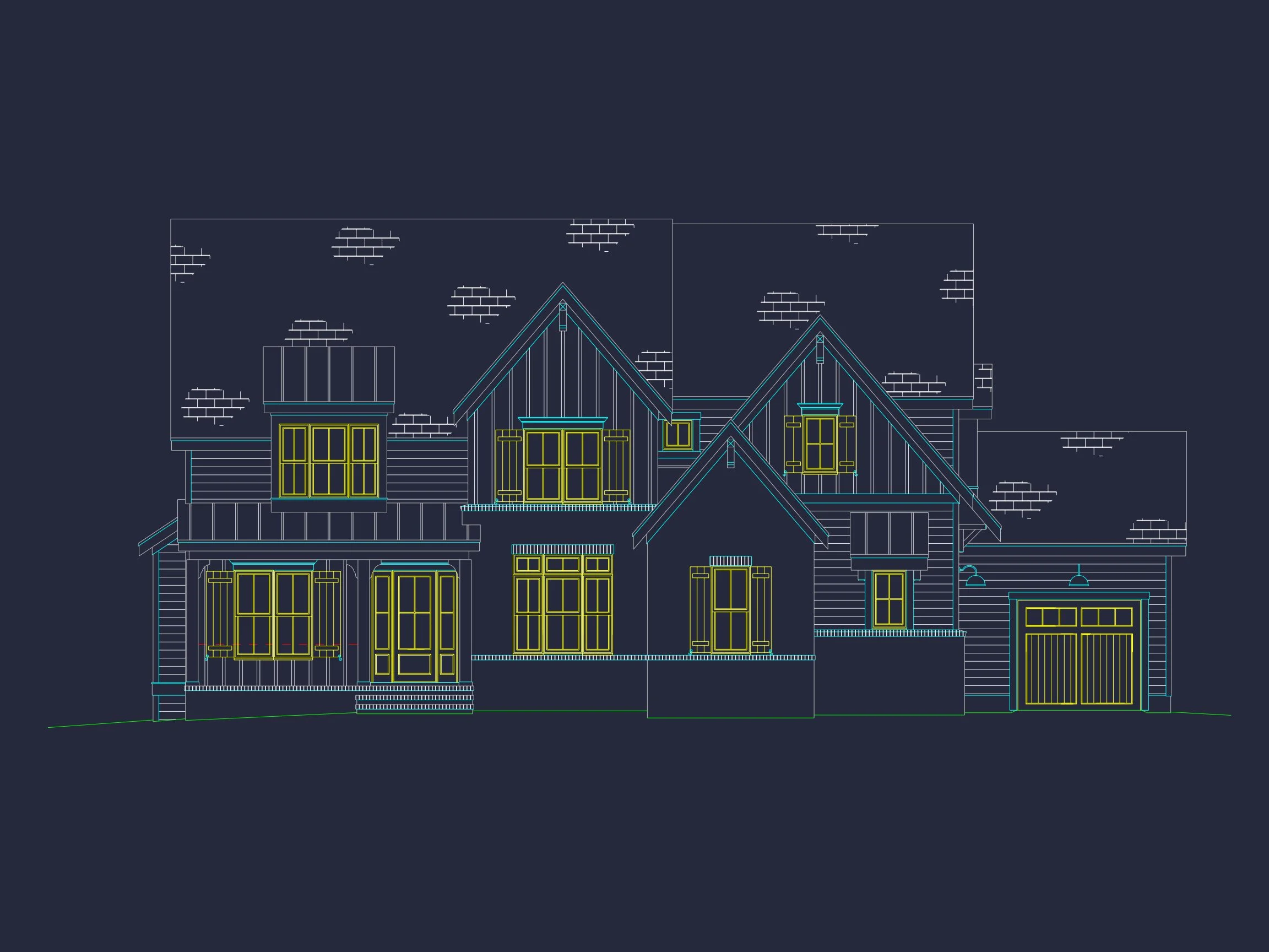 16-1429 HOUSE PLAN - 5-Bed, 6.5-Bath, 5,334 SF Modern Farmhouse House Plan 31 Spacious 3-Story Luxury house Plan with CAD Blueprints & Designs