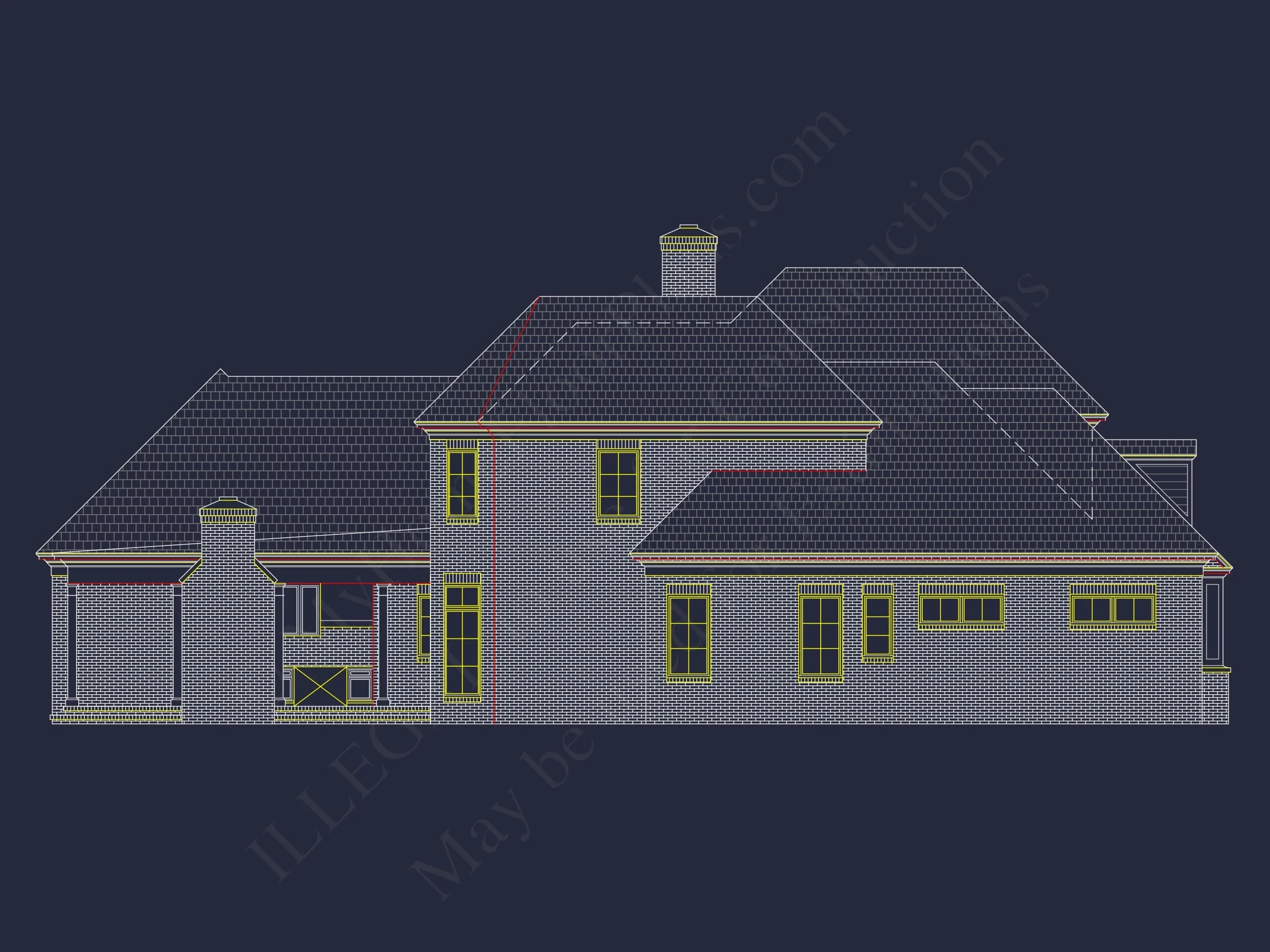 16-1212 HOUSE PLAN - 4-Bed, 5-Bath French Country House Plan – 5,000 Sq Ft, 2 Stories with Bonus Room & Oversized Garage 5 Elegant 2-Story house Plan with CAD Blueprint & Architectural Designs
