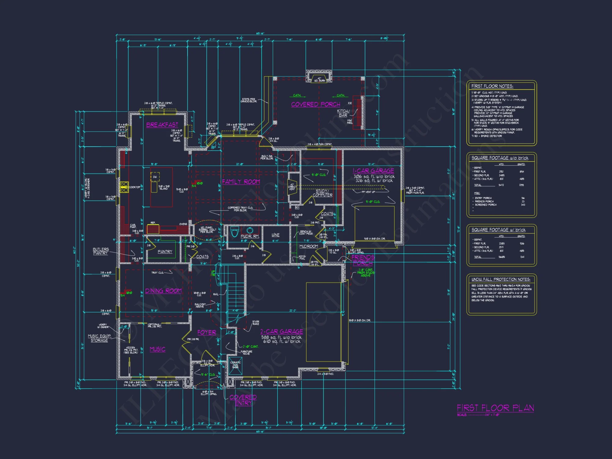 Detailed house Plan with 5 Beds, Floor Designs & CAD Blueprint