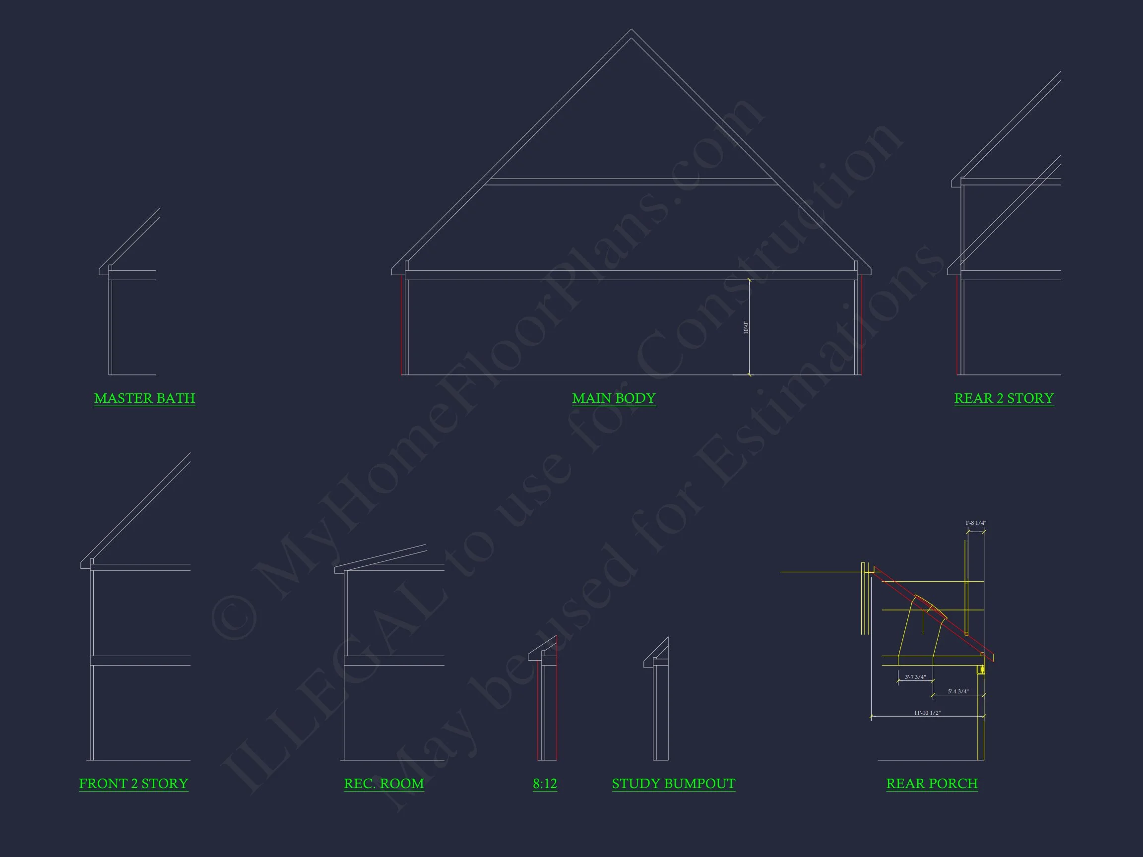 16-1173 HOUSE PLAN - Elegant House Floor Plan with CAD Blueprints and Modern Designs 8 Elegant house Floor Plan with CAD Blueprints and Modern Designs