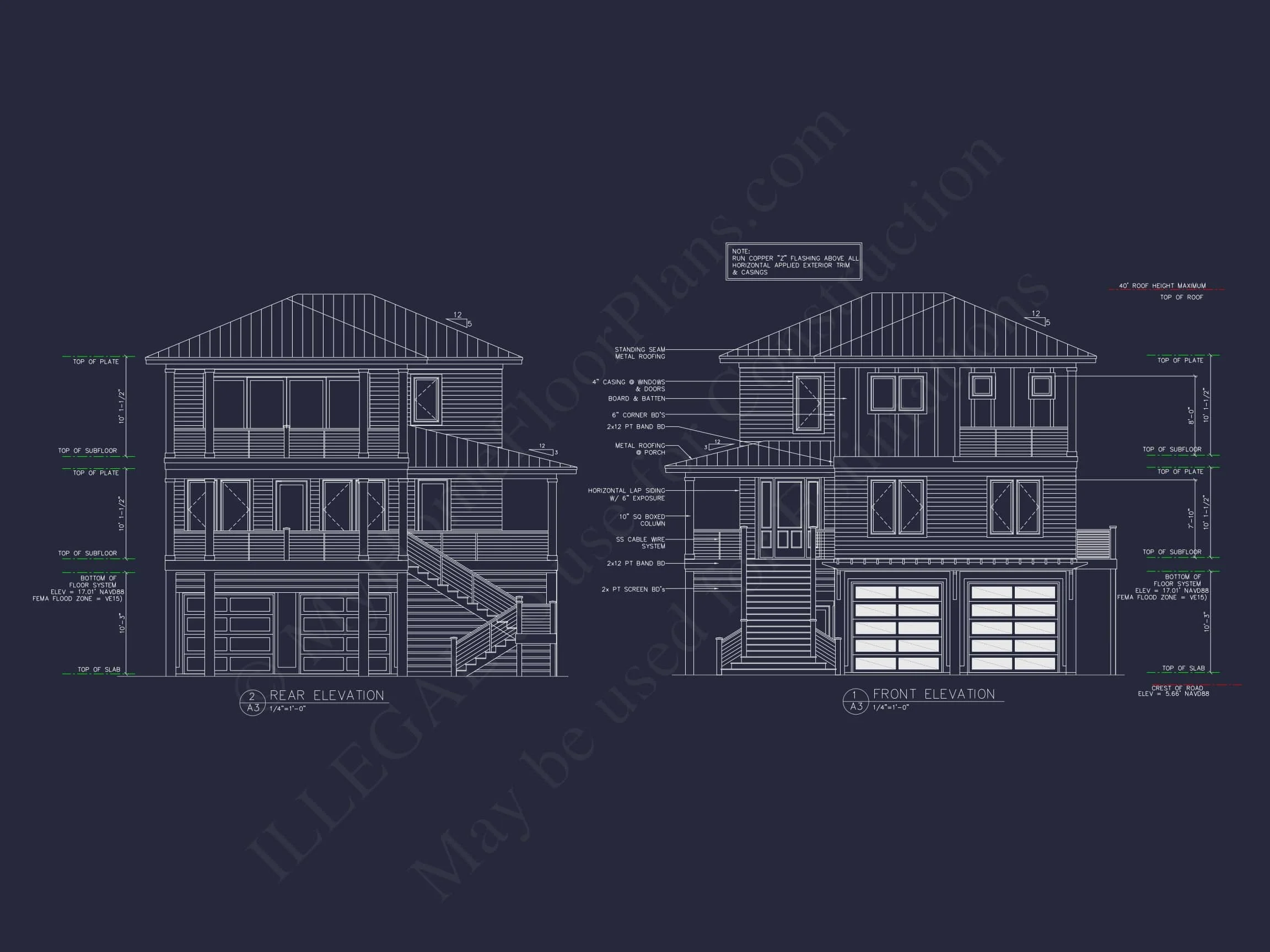 16-1162 HOUSE PLAN - Beach House Floor Plan with CAD, 5 Bedrooms, and 2 Levels 2 Beach house Floor Plan with CAD, 5 Bedrooms, and 2 Levels
