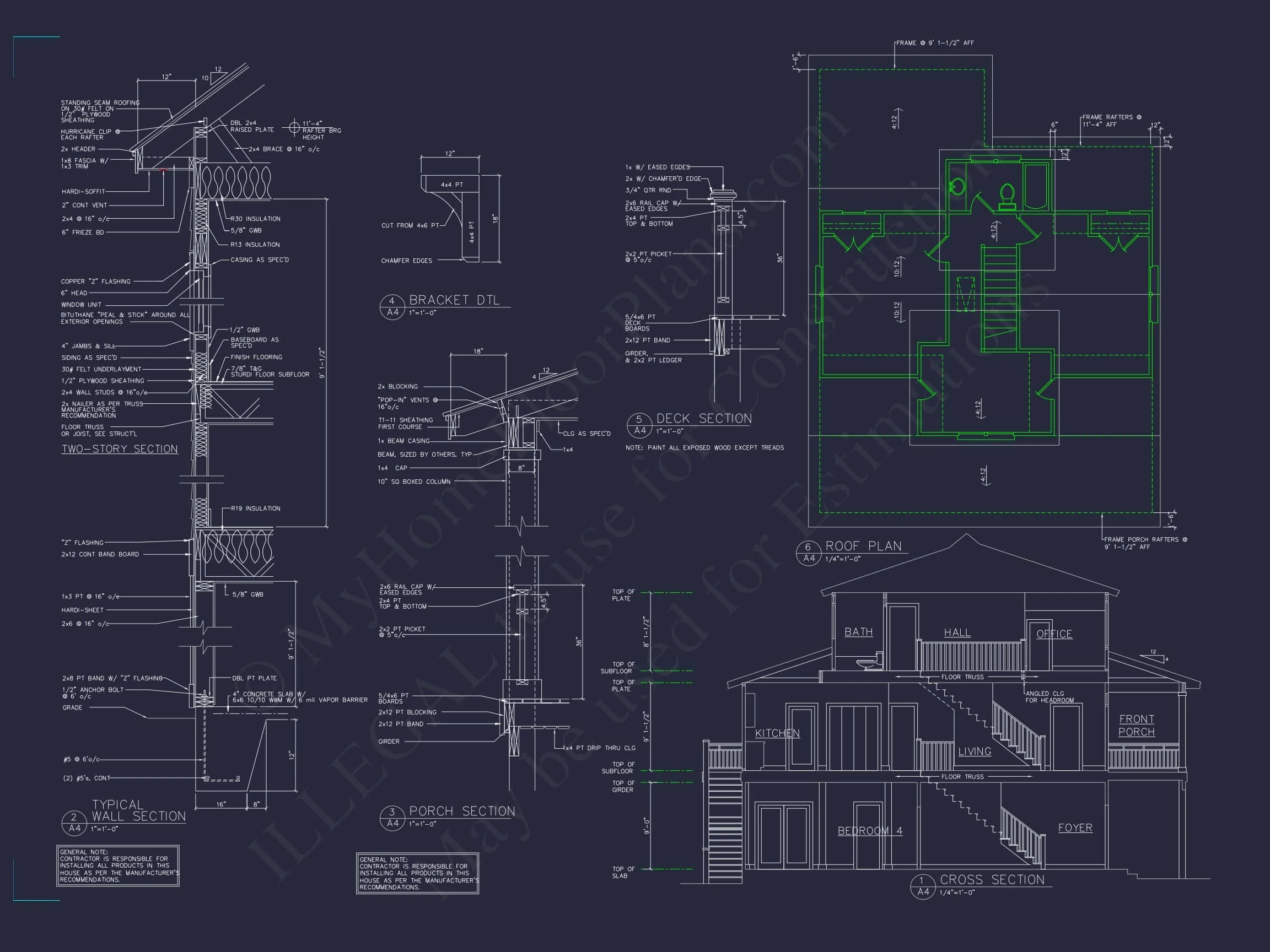 16-1092 HOUSE PLAN - 4-Bed, 3.5-Bath Coastal Beach House Plan – 2,368 Sq Ft, 2 Stories with Bonus Room & Porches 34 Modern 2-Story Beach house Floor Plan