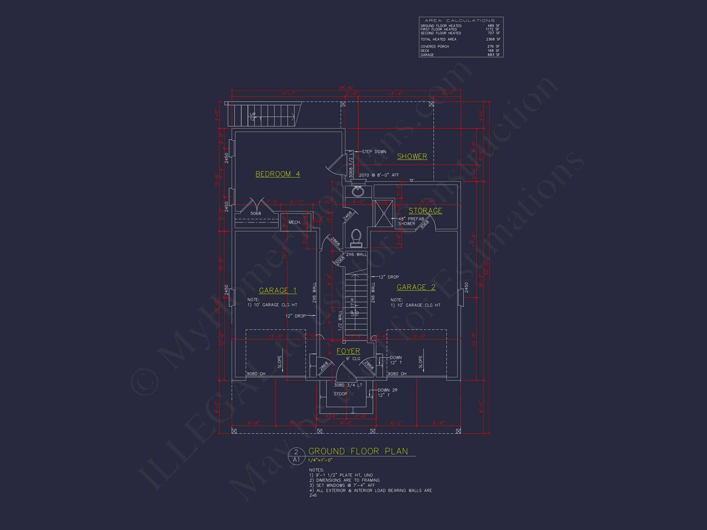 16-1092 HOUSE PLAN - 4-Bed, 3.5-Bath Coastal Beach House Plan – 2,368 Sq Ft, 2 Stories with Bonus Room & Porches 31 Architectural Designs