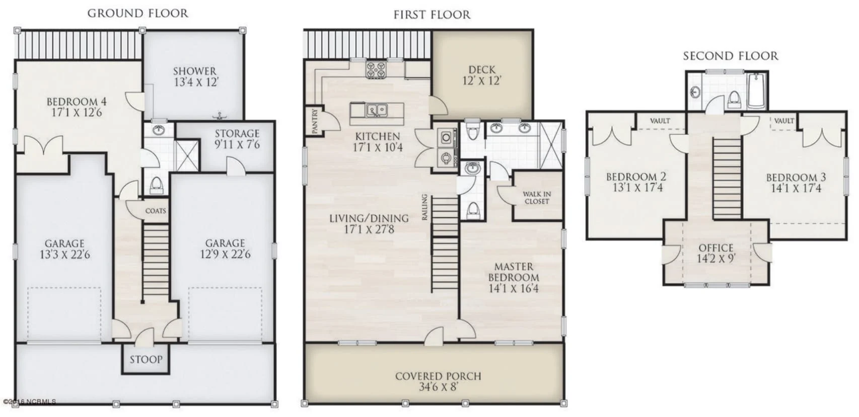 16-1092 HOUSE PLAN - 4-Bed, 3.5-Bath Coastal Beach House Plan – 2,368 Sq Ft, 2 Stories with Bonus Room & Porches 26 Modern 2-Story Beach house Floor Plan