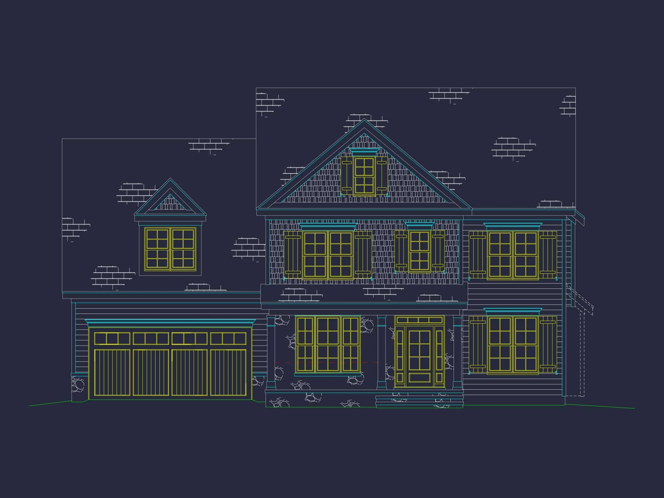 15-2051 HOUSE PLAN - 4-Bed, 5-Bath, 3,014 SF Traditional Craftsman House Plan 28 CAD Floor Plans and Designs