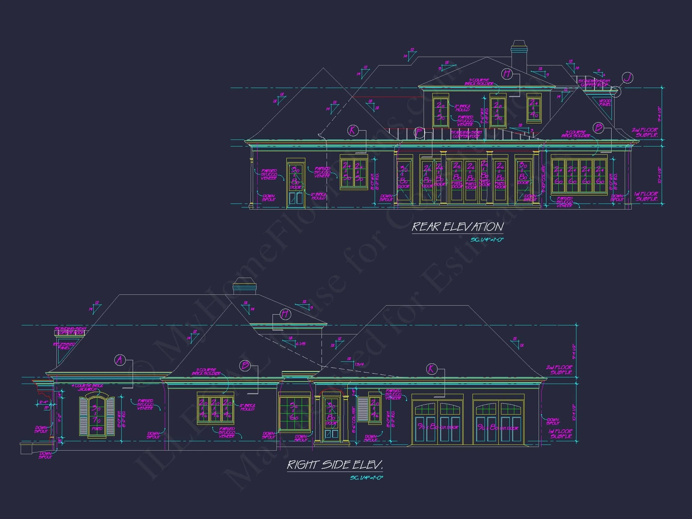 15-1605 HOUSE PLAN - French Country 2-Story House Plan: 4-Bed, 3.5 Bath, Blueprint 7 French Country 2-Story house Plan: 4-Bed, 3.5 Bath, Blueprint