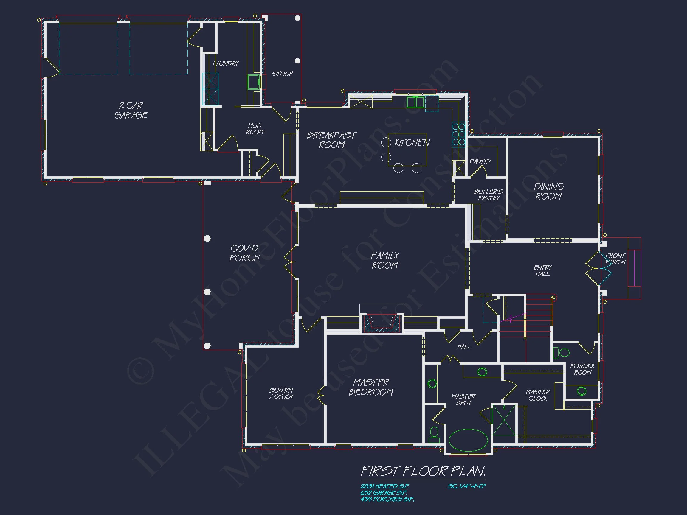 15-1605 HOUSE PLAN - French Country 2-Story House Plan: 4-Bed, 3.5 Bath, Blueprint 5 French Country 2-Story house Plan: 4-Bed, 3.5 Bath, Blueprint