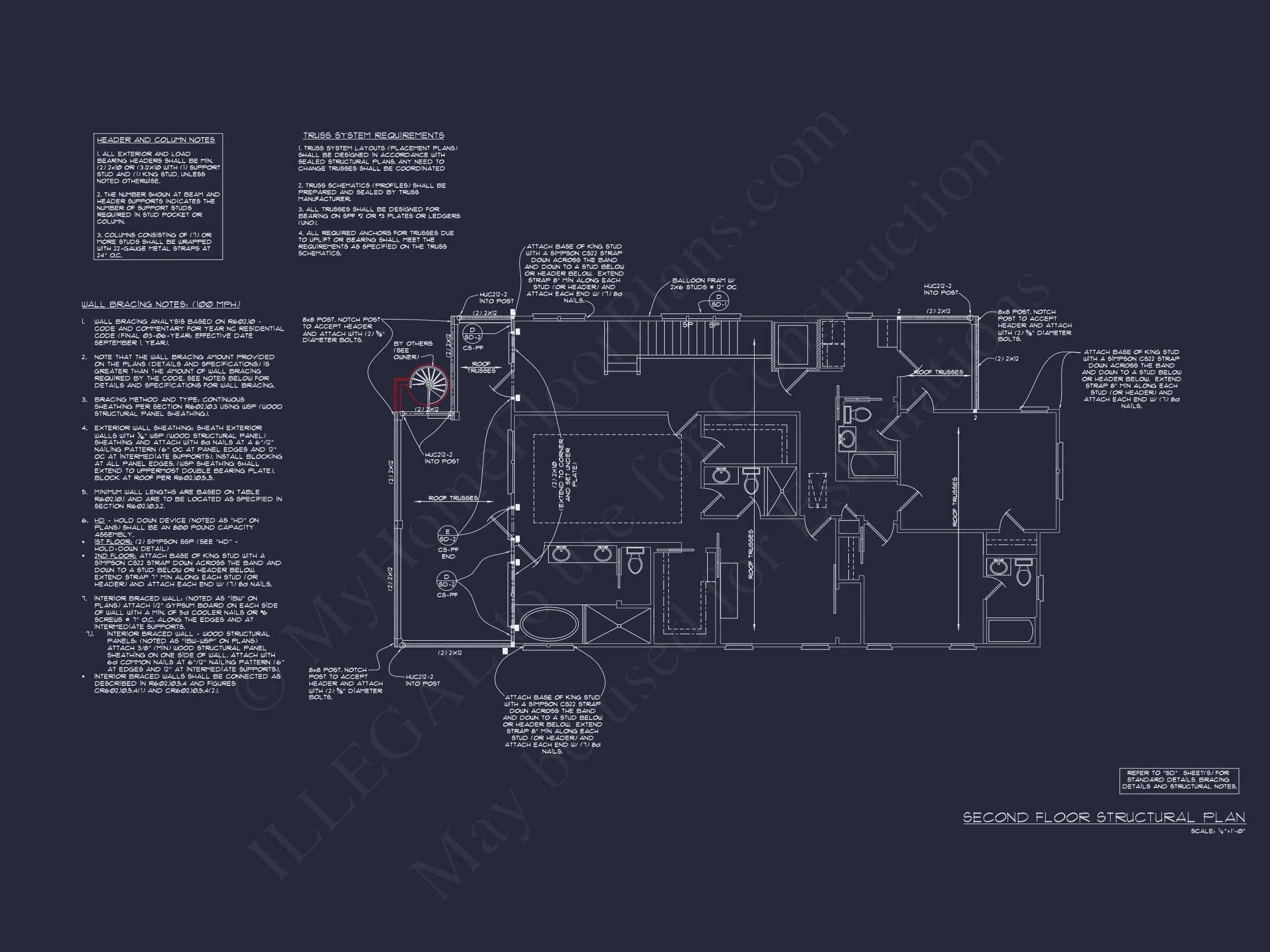 15-1541 HOUSE PLAN - 5-Bed, 5.5-Bath Modern Coastal House Plan – 3,303 Sq Ft, 2 Stories with Elevator, Porches & Garage 43 Modern Coastal house Plan with Spacious Design and Blueprint