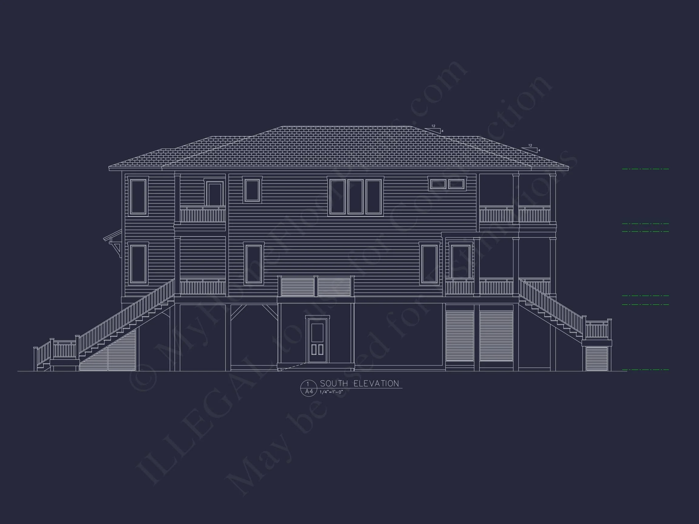 15-1541 HOUSE PLAN - 5-Bed, 5.5-Bath Modern Coastal House Plan – 3,303 Sq Ft, 2 Stories with Elevator, Porches & Garage 38 Modern Coastal house Plan with Spacious Design and Blueprint