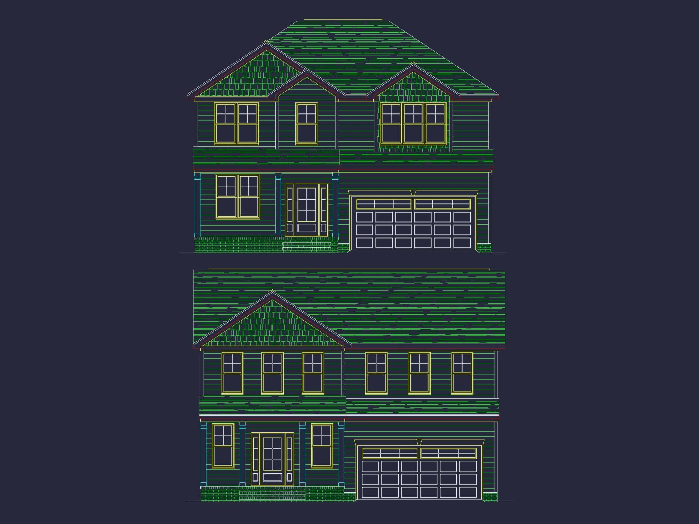 15-1495 HOUSE PLAN - 3-Bed, 2.5-Bath Modern Suburban House Plan – 2,337 Sq Ft with Bonus Room & Porches 27 3 Bedroom house Plan with CAD Blueprints for Modern Designs