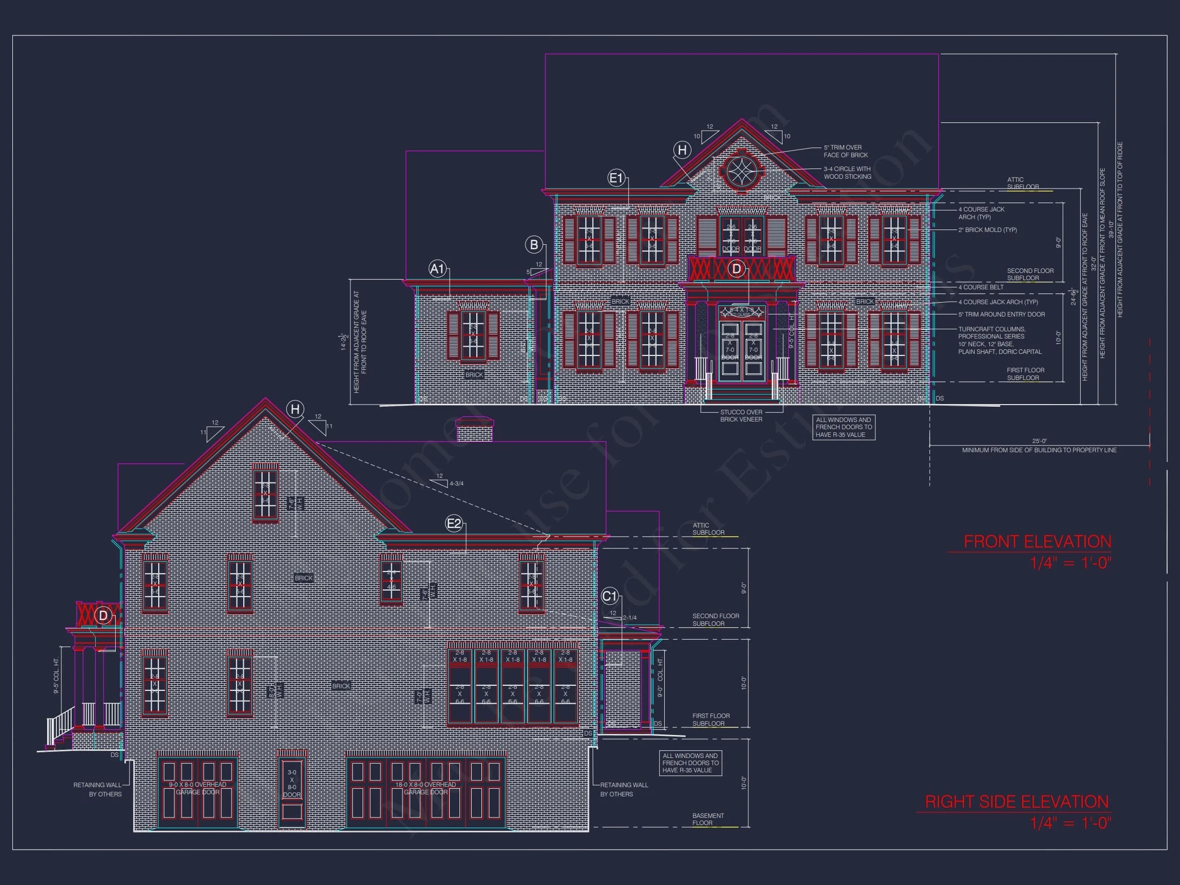 15-1426 House PLAN - Elegant House Blueprint with 3.5 Floors & CAD Designs 2 Elegant house Blueprint with 3.5 Floors & CAD Designs