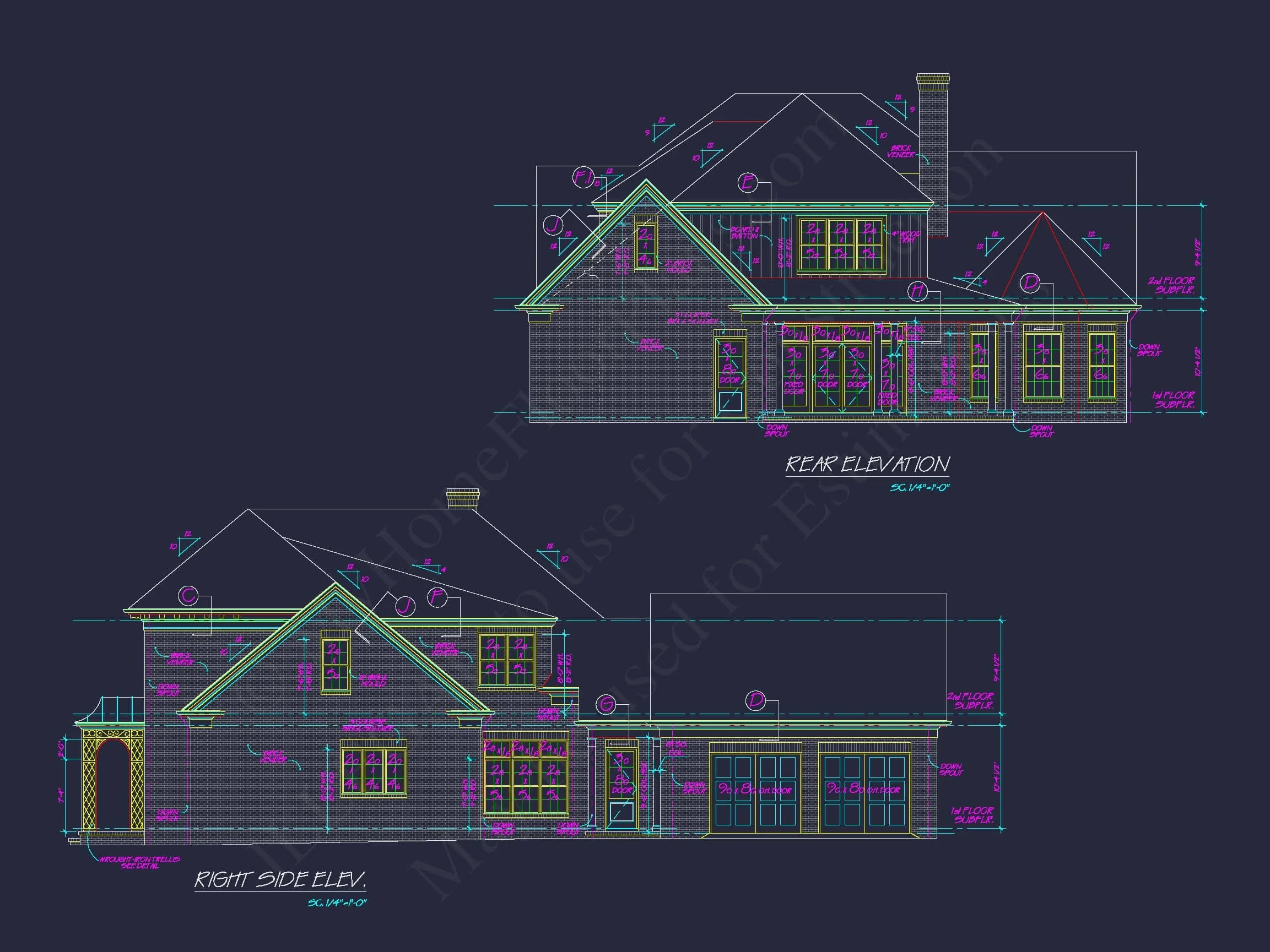 15-1411 HOUSE PLAN - Colonial House Floor Plan: 2-Story, 5-Bed, 4-Bath Blueprint 7 Colonial house Floor Plan: 2-Story, 5-Bed, 4-Bath Blueprint