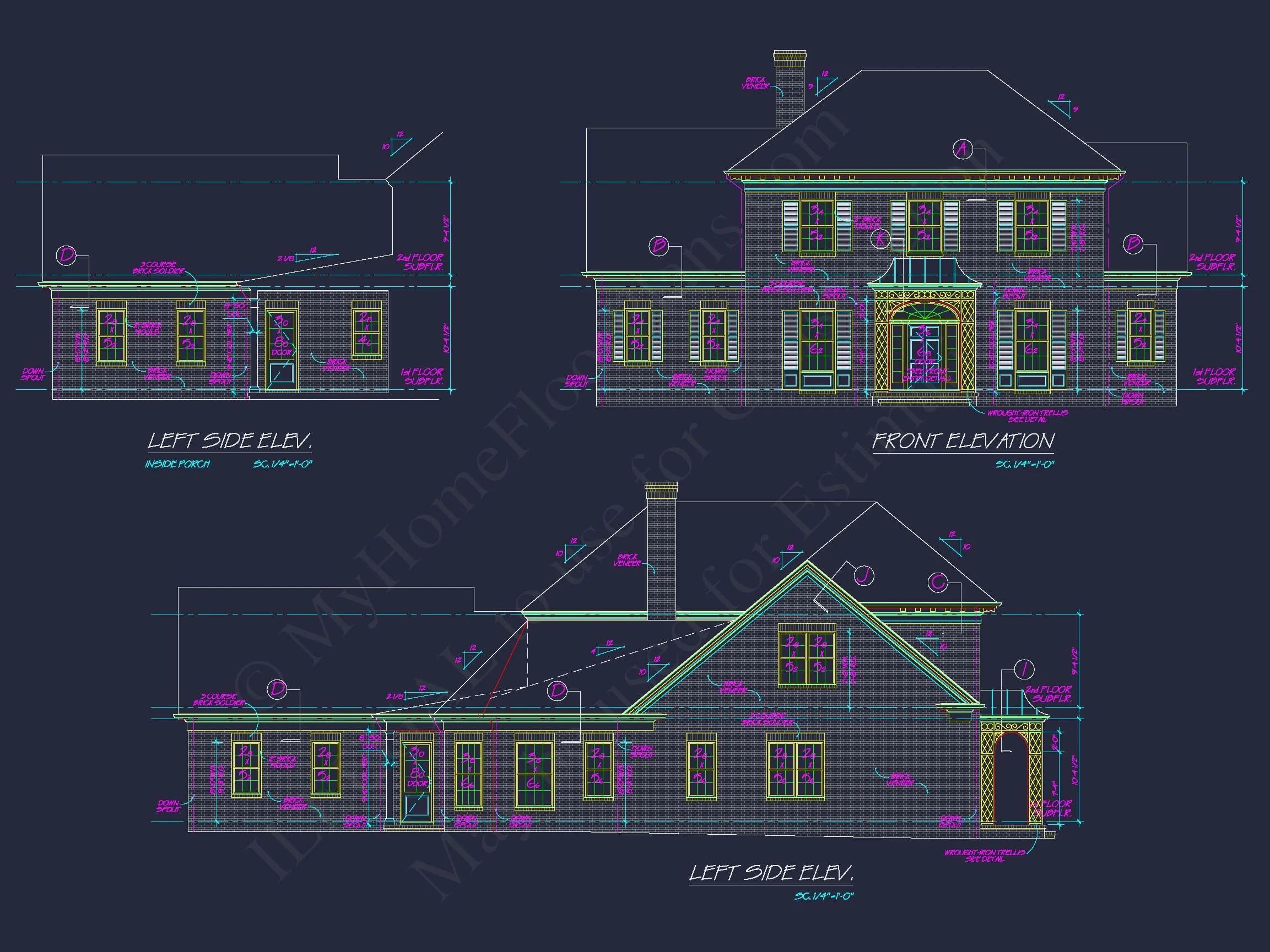 15-1411 HOUSE PLAN - Colonial House Floor Plan: 2-Story, 5-Bed, 4-Bath Blueprint 6 Colonial house Floor Plan: 2-Story, 5-Bed, 4-Bath Blueprint