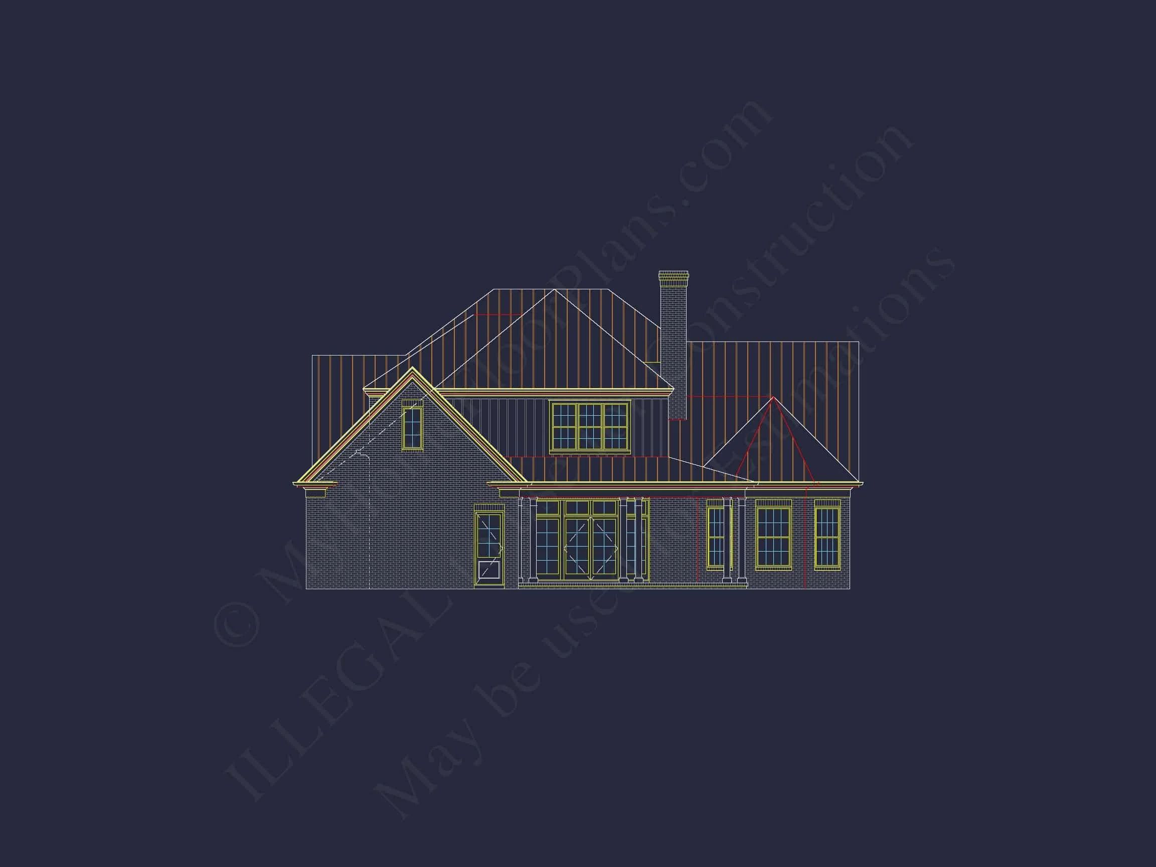 15-1411 HOUSE PLAN - Colonial House Floor Plan: 2-Story, 5-Bed, 4-Bath Blueprint 2 Colonial house Floor Plan: 2-Story, 5-Bed, 4-Bath Blueprint