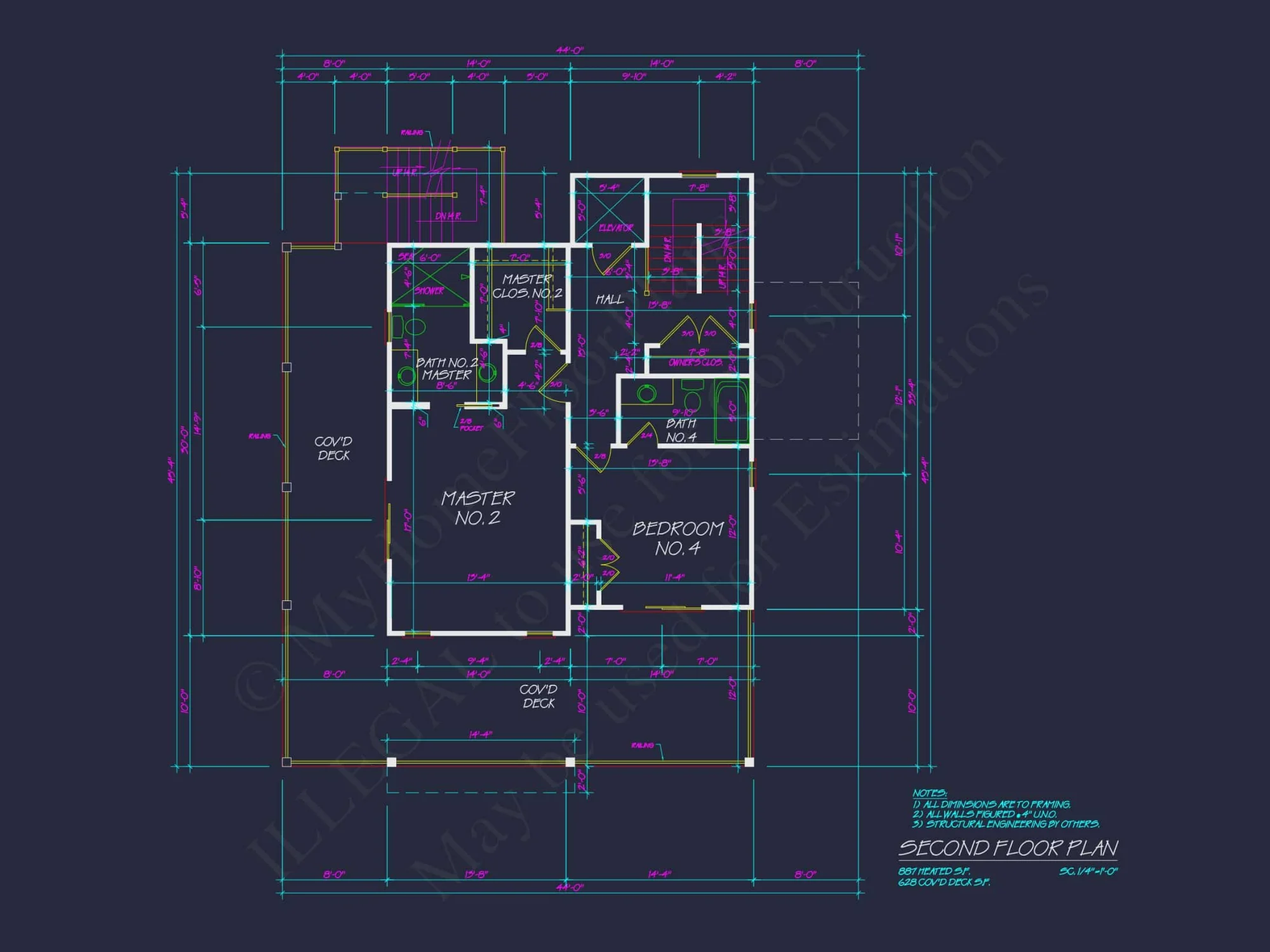 Beach house Architectural Floor Plan with Wrap Around Porch