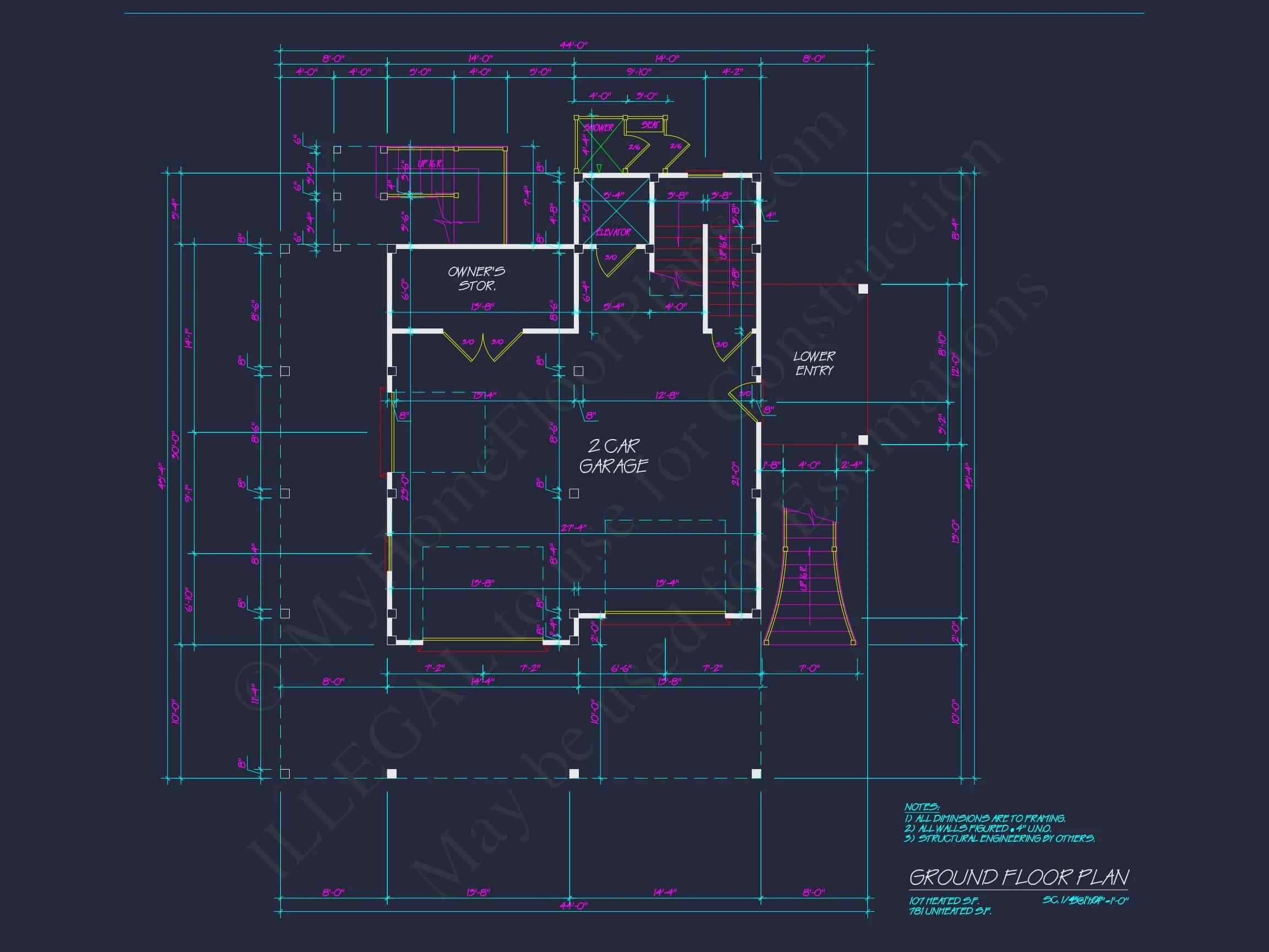 15-1094 HOUSE PLAN - Coastal Beach House Plan – 4-Bed, 5-Bath, 2,758 SF 68 Beach house Architectural Floor Plan with Wrap Around Porch