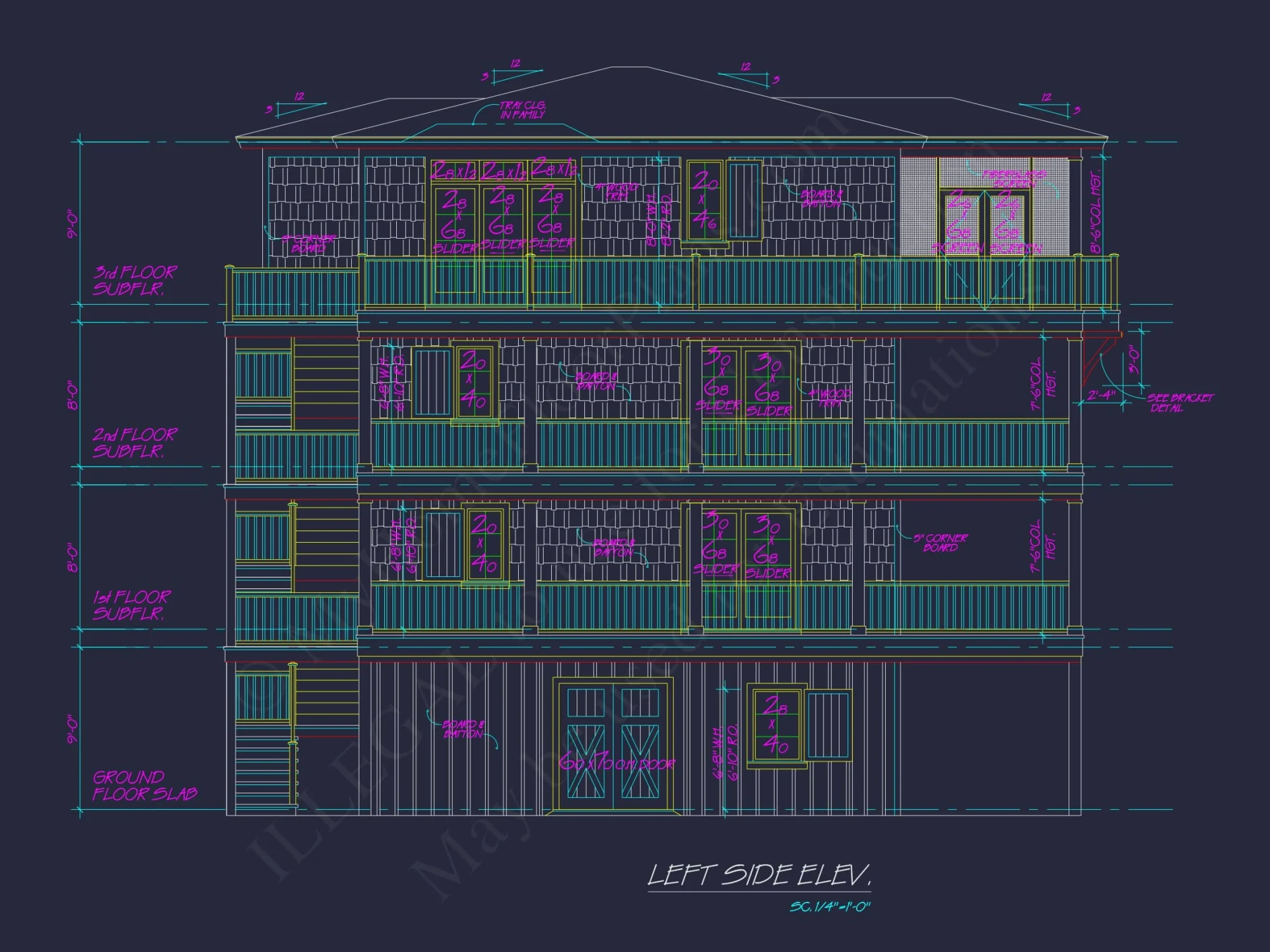 Beach house Architectural Floor Plan with Wrap Around Porch