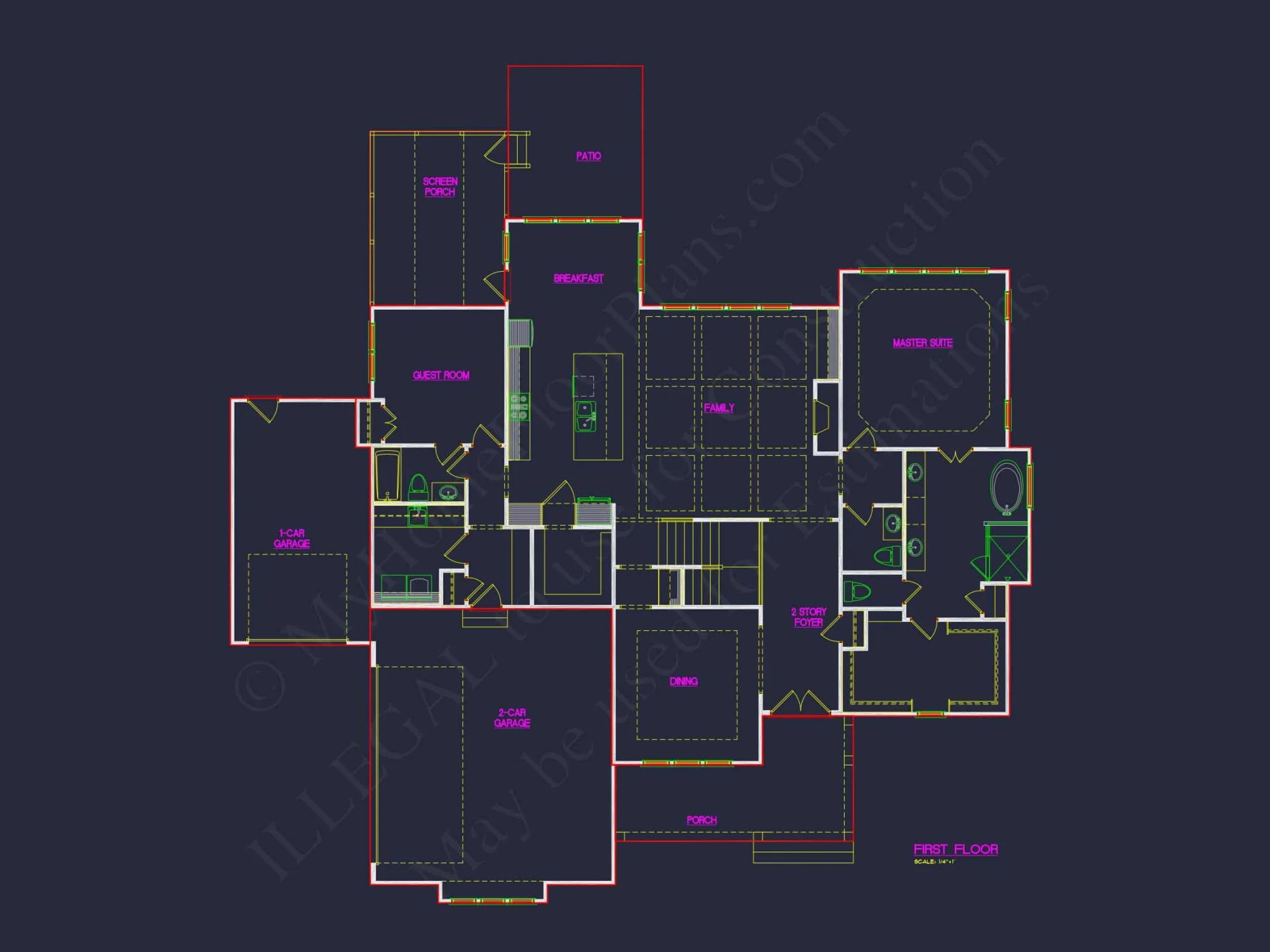 Colonial Farmhouse house Plan with 5+ Baths and Bonus Room