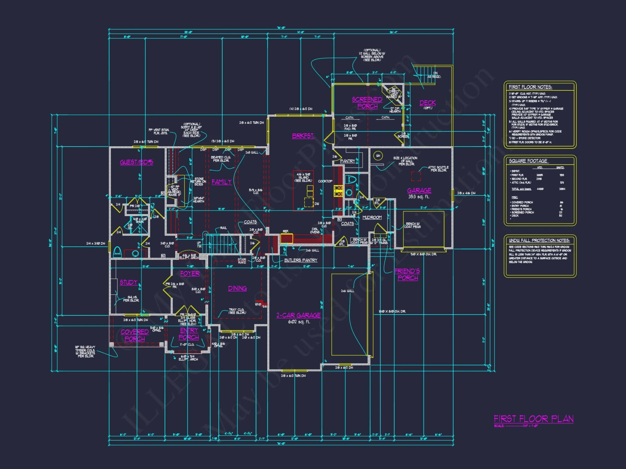 Luxury house Plan with 5 Bedrooms and Detailed CAD Designs