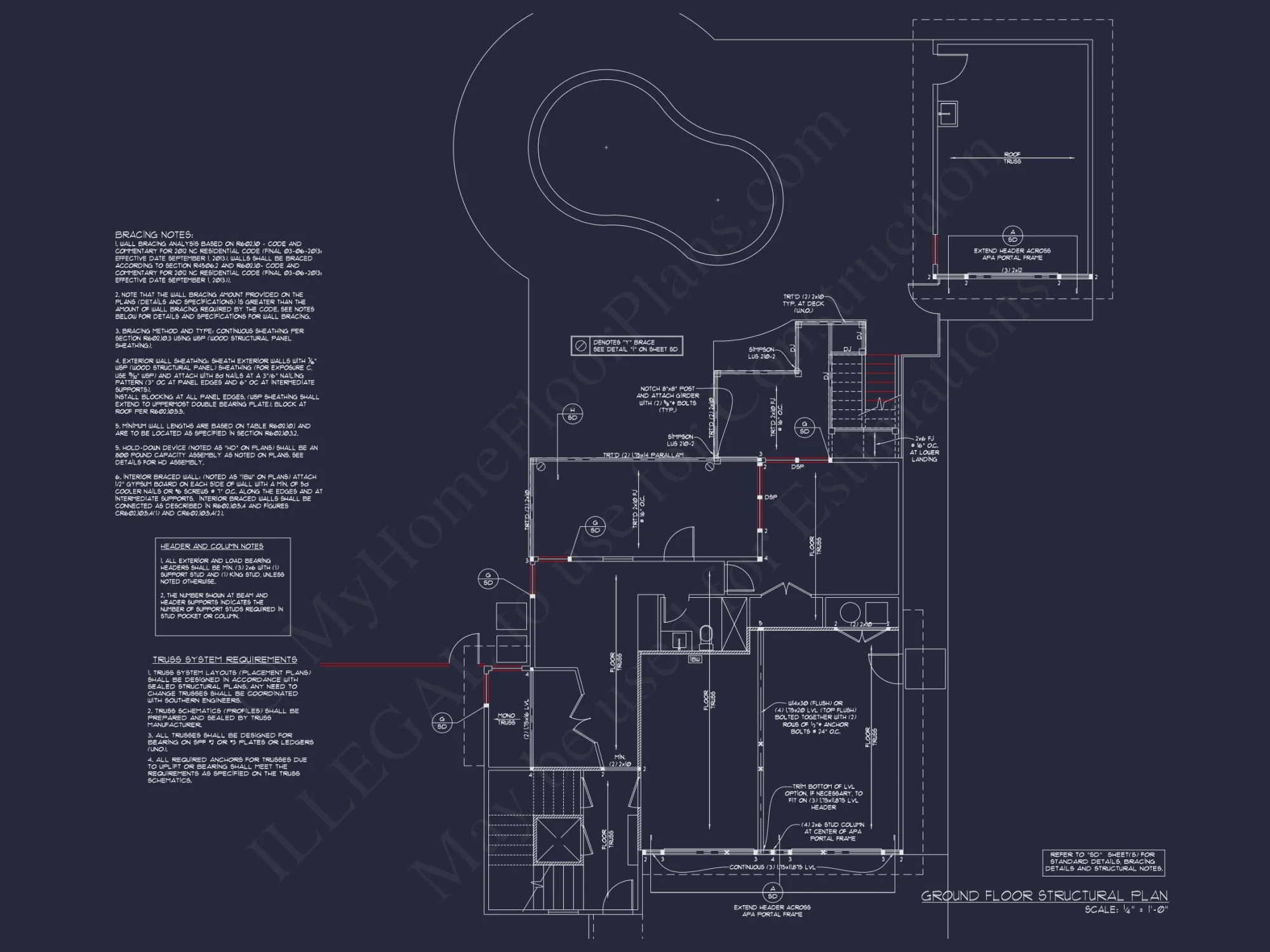 Modern house Designs: 3-Story Floor Plan with CAD Blueprint