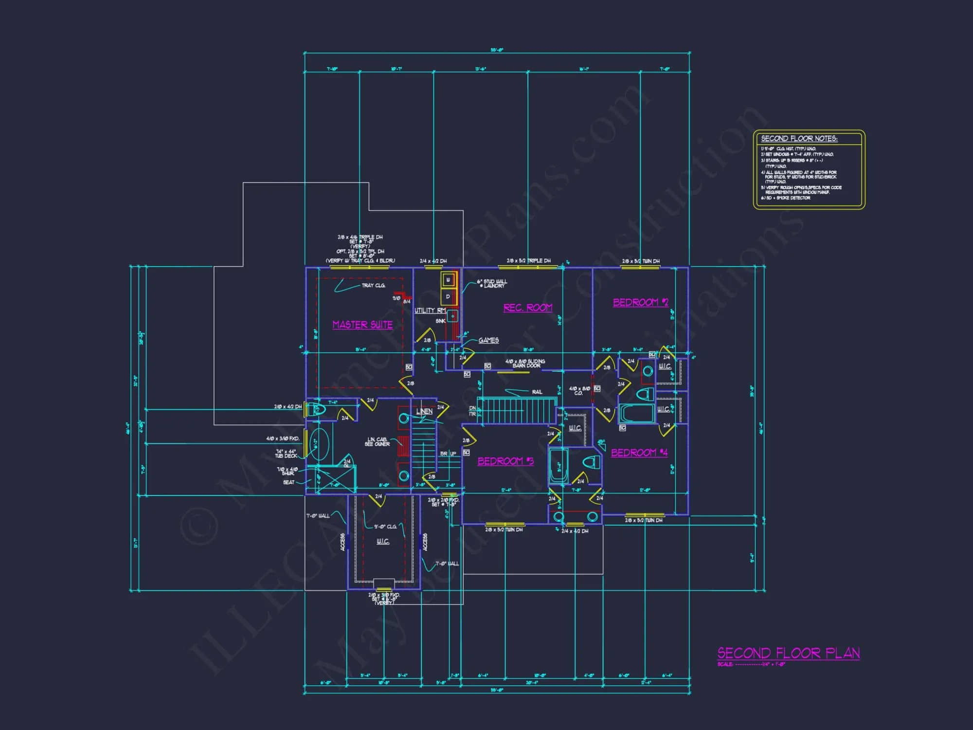 Mediterranean house Plan with 3 Floors and 4 Bedrooms