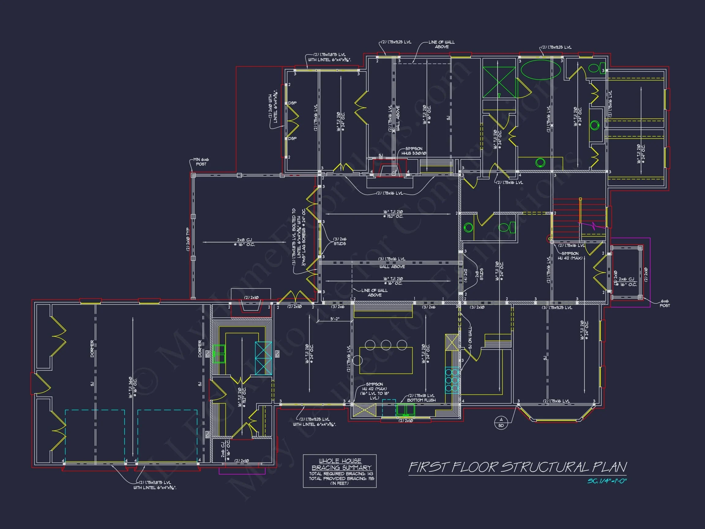 14-1572 HOUSE PLAN - Colonial Revival House Plan – 4-Bed, 3.5-Bath, 3,250 SF 16 Beautiful house Floor Plan with CAD Blueprints and Designs