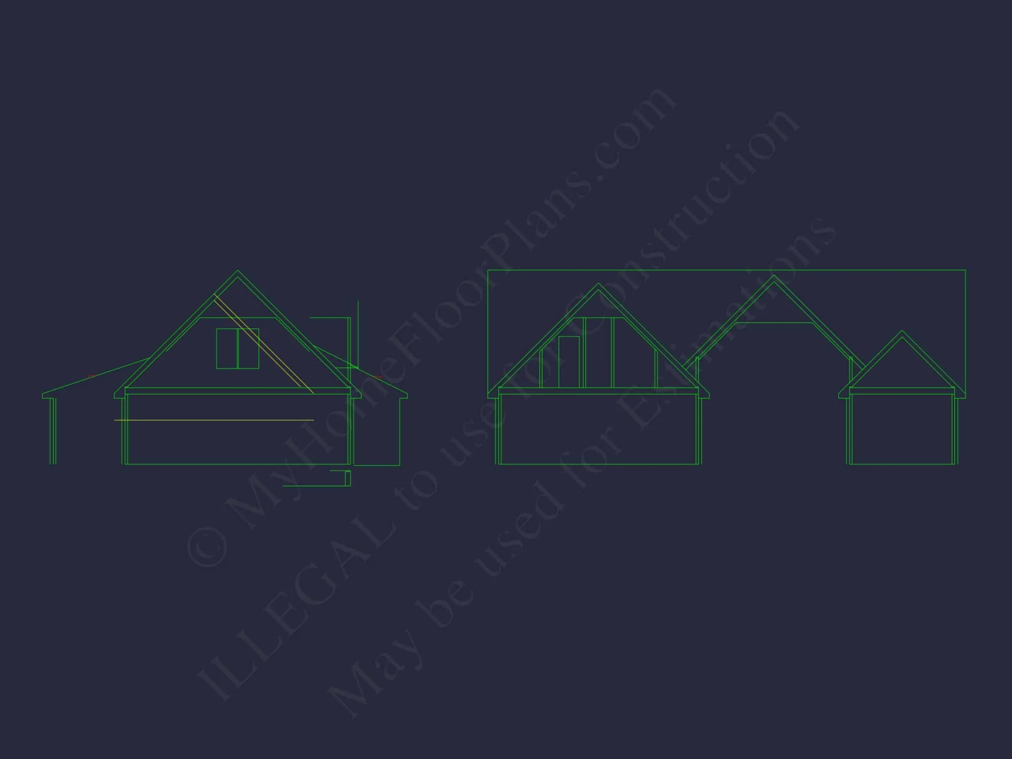 Craftsman house Floor Plan with 1.5 Story CAD Designs