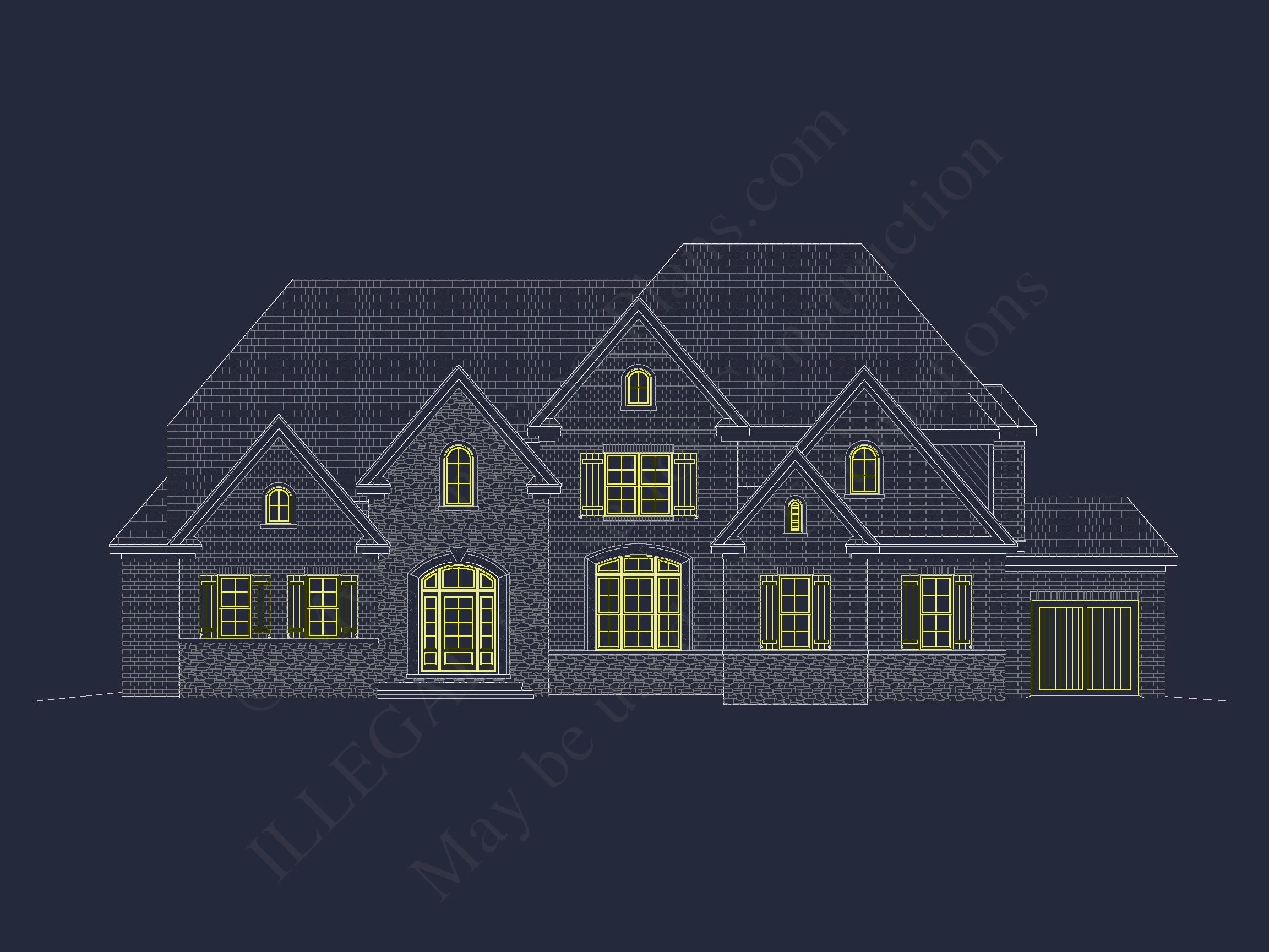 14-1468 HOUSE PLAN - Elegant House Floor Plan: Architectural Designs with CAD Blueprint 2 Elegant house Floor Plan: Architectural Designs with CAD Blueprint
