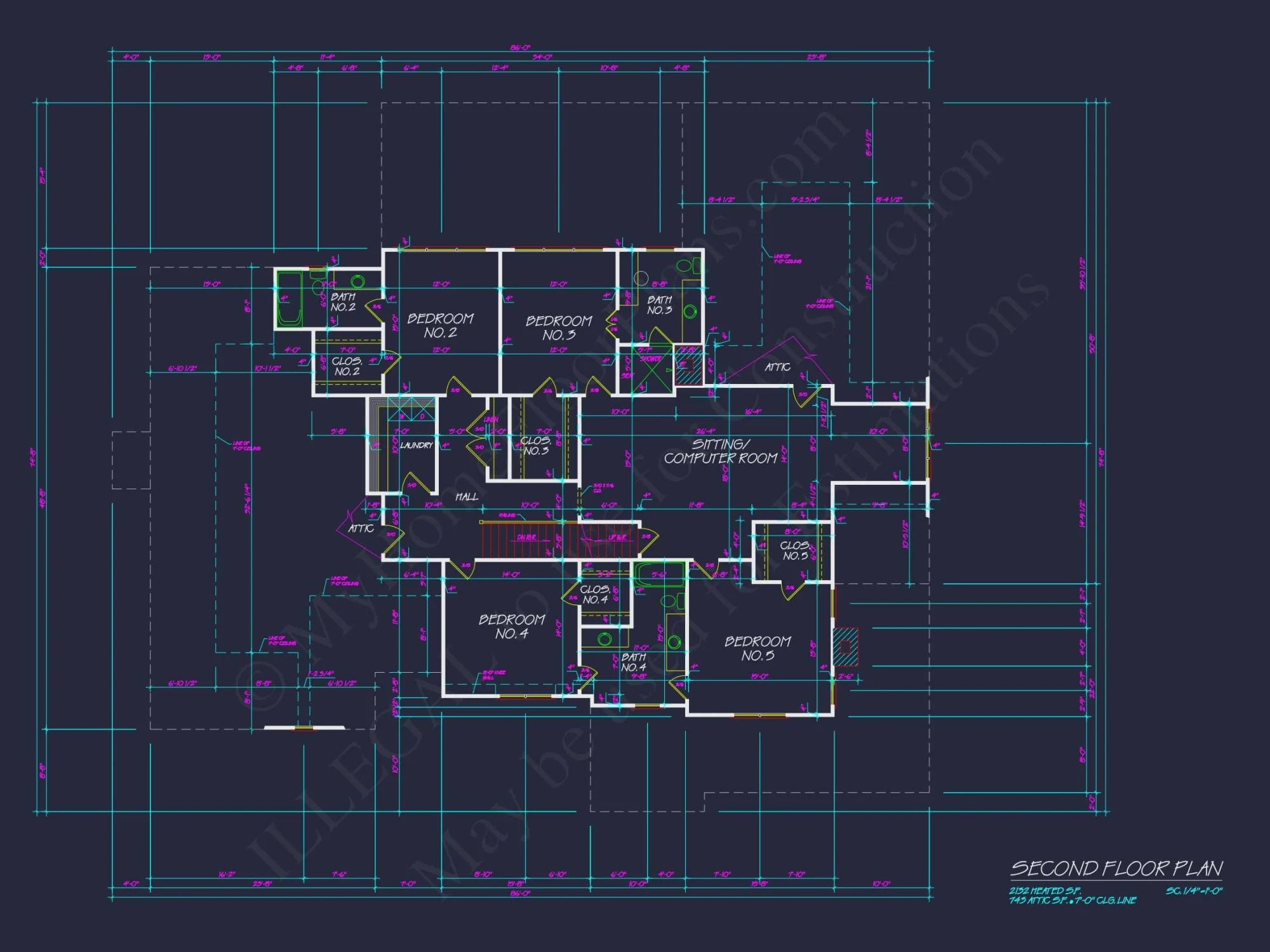 house Design and Blueprint for Unique 3-Story Colonial Revival