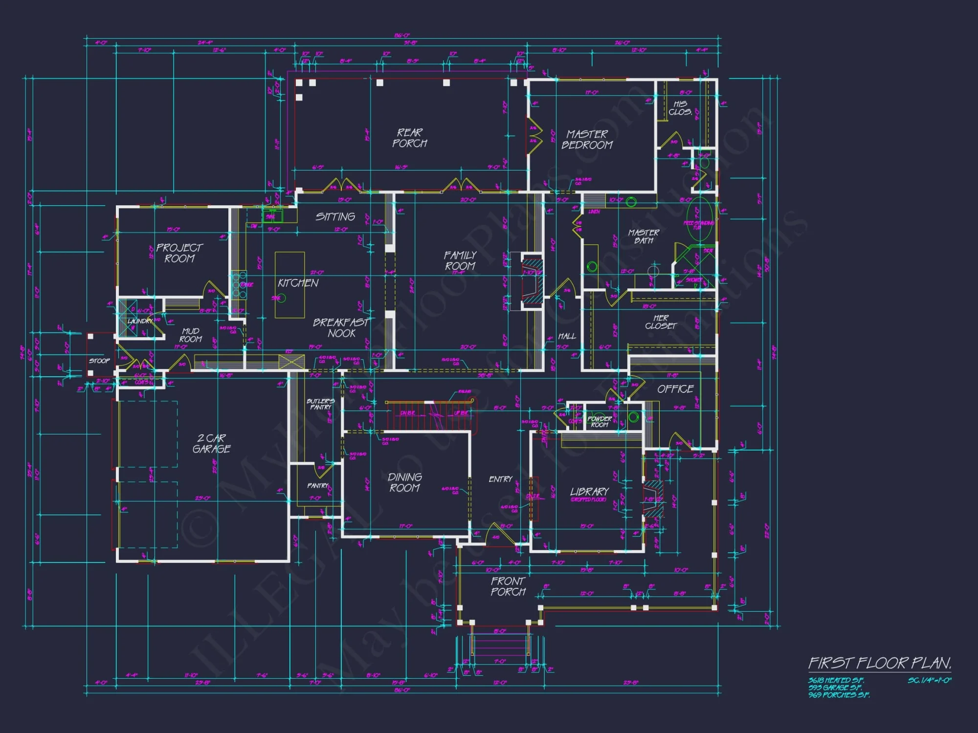 house Design and Blueprint for Unique 3-Story Colonial Revival