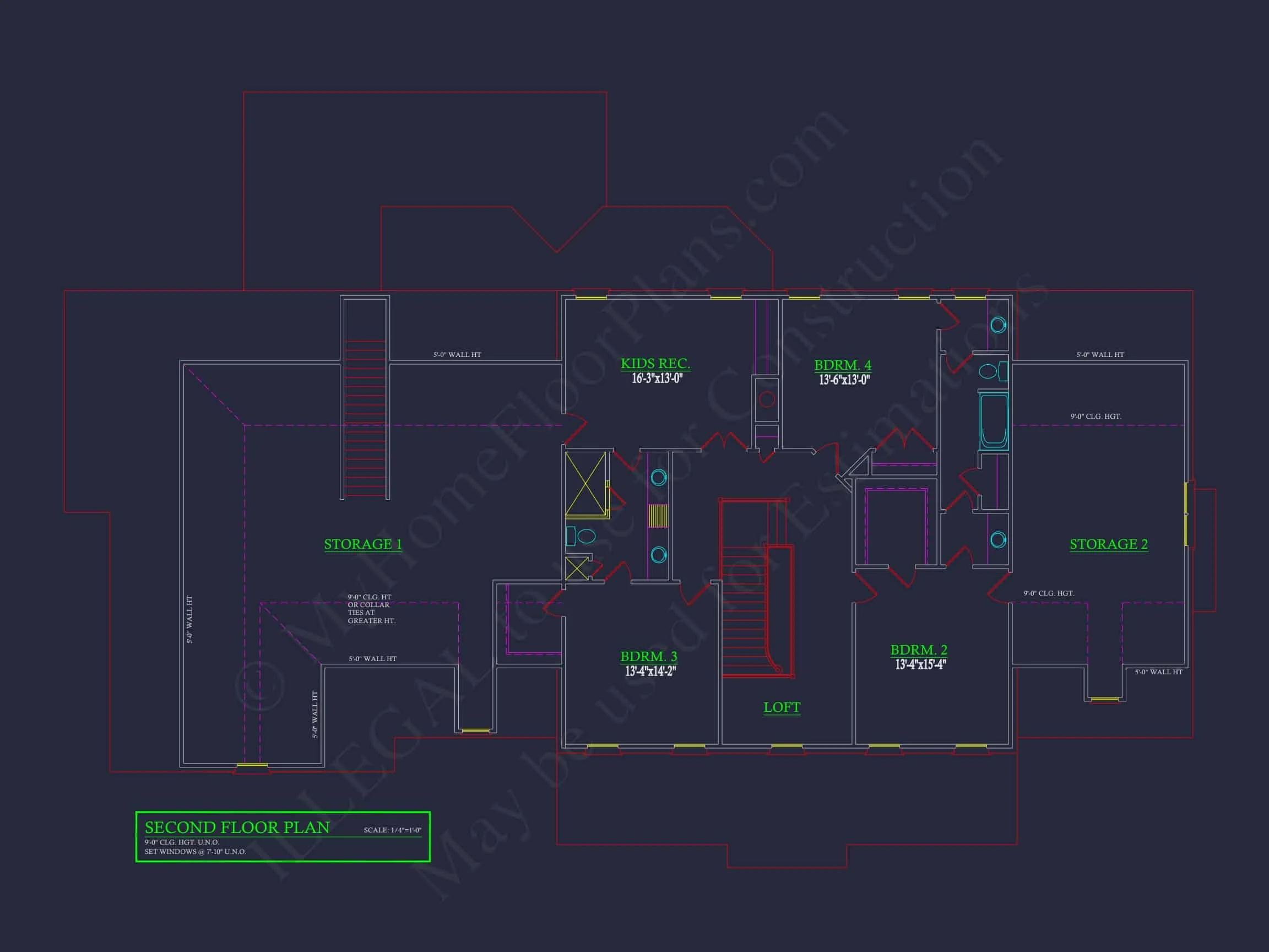 14-1455 HOUSE PLAN - Elegant House Floor Plan with 4 Bedrooms: CAD Designs & Blueprints 5 Elegant house Floor Plan with 4 Bedrooms: CAD Designs & Blueprints