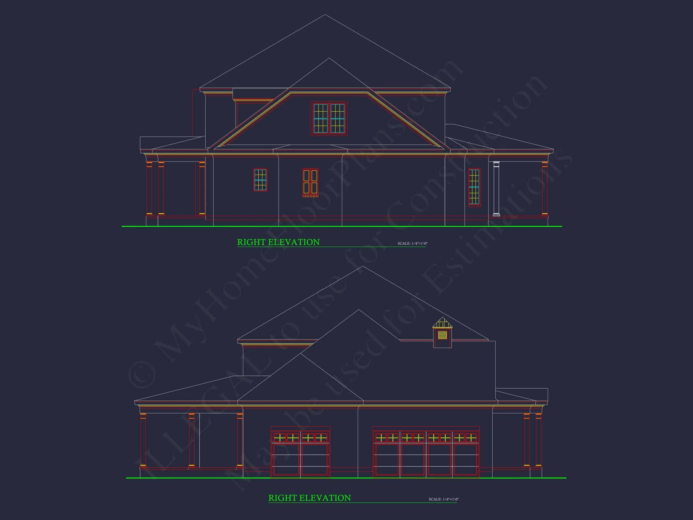 14-1455 HOUSE PLAN - Elegant House Floor Plan with 4 Bedrooms: CAD Designs & Blueprints 3 Elegant house Floor Plan with 4 Bedrooms: CAD Designs & Blueprints