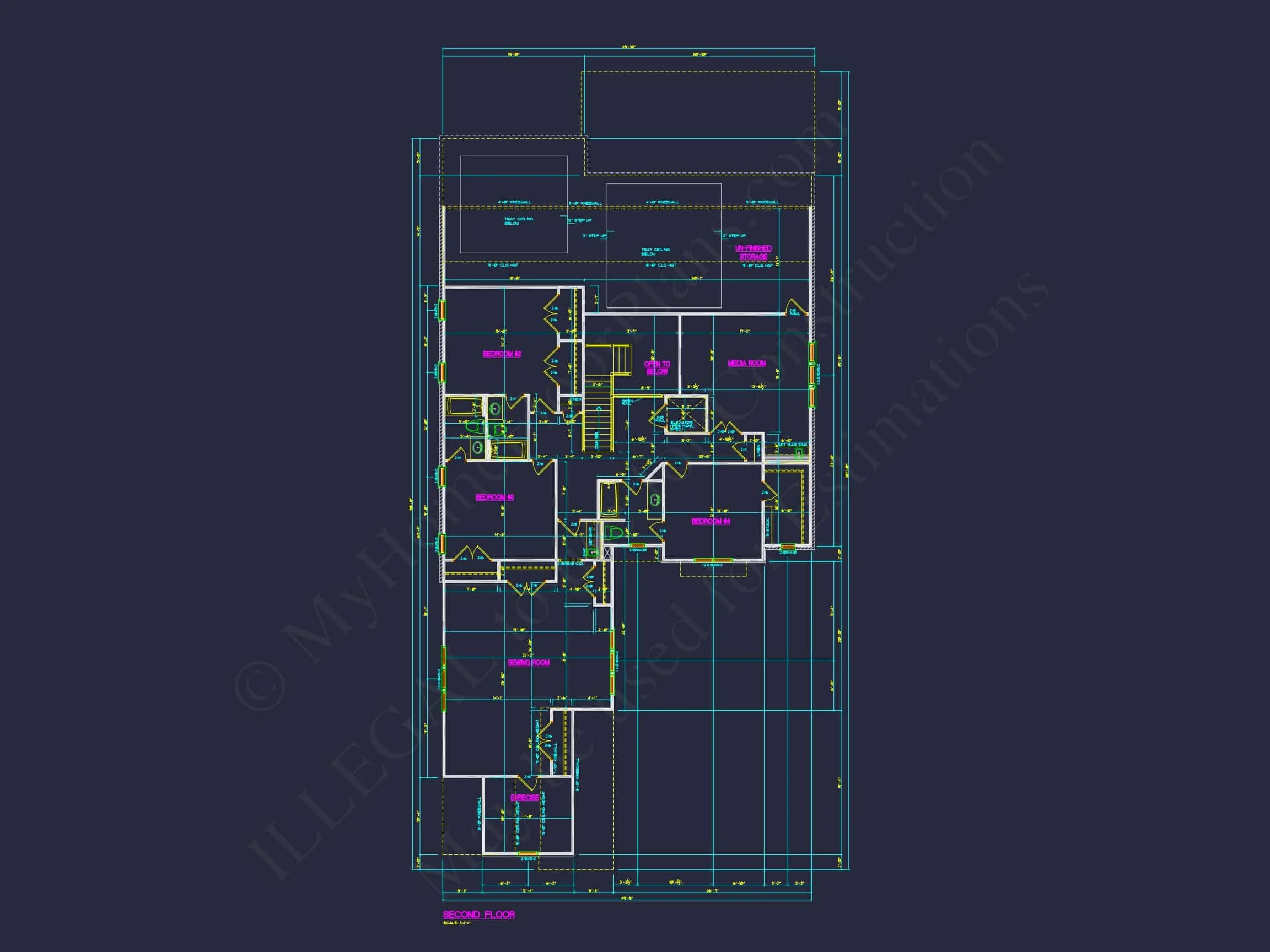 14-1433 HOUSE PLAN - Modern House Plan with Detailed Blueprint and CAD Designs 9 Modern house Plan with Detailed Blueprint and CAD Designs