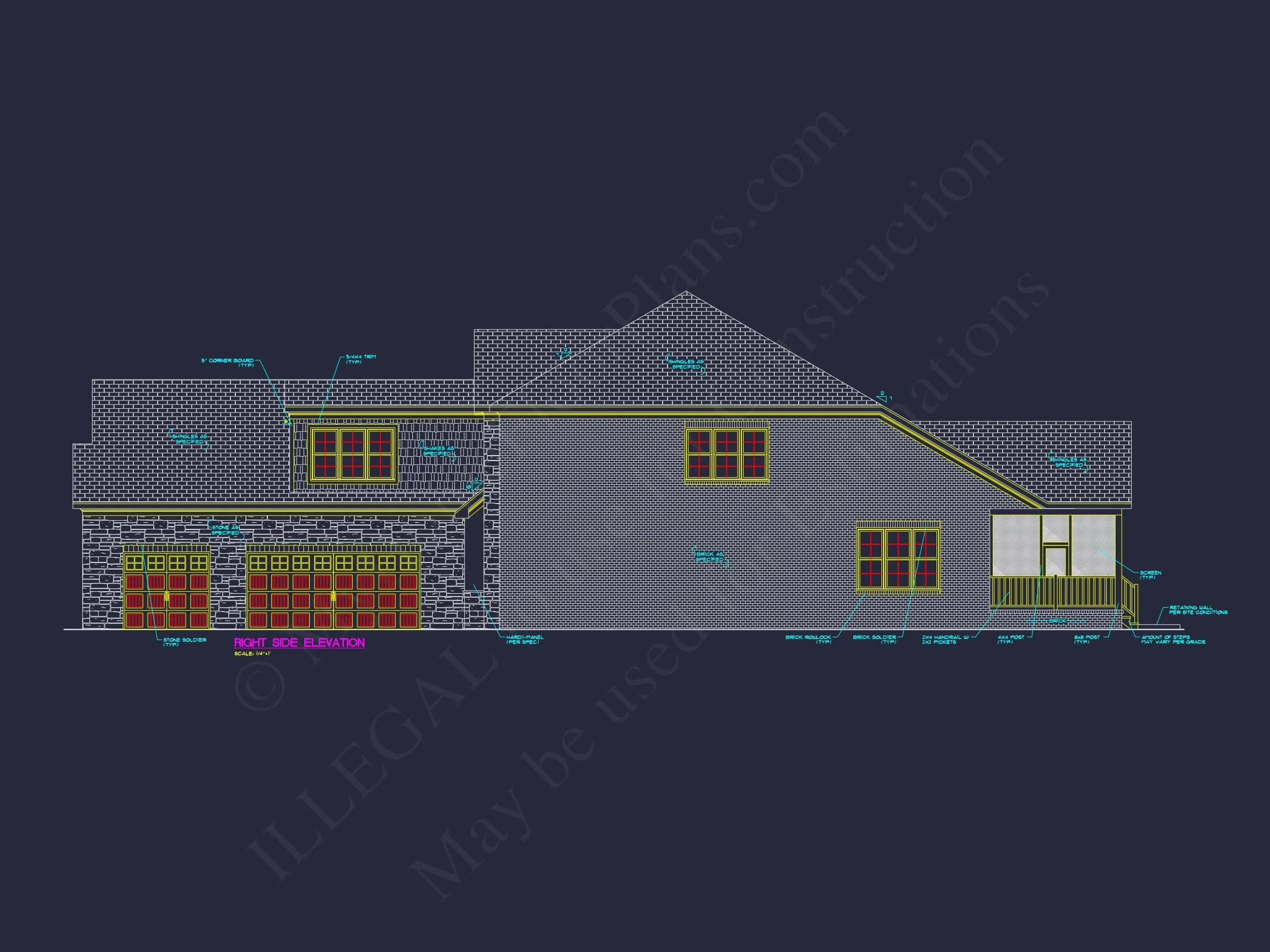 14-1433 HOUSE PLAN - Modern House Plan with Detailed Blueprint and CAD Designs 4 Modern house Plan with Detailed Blueprint and CAD Designs