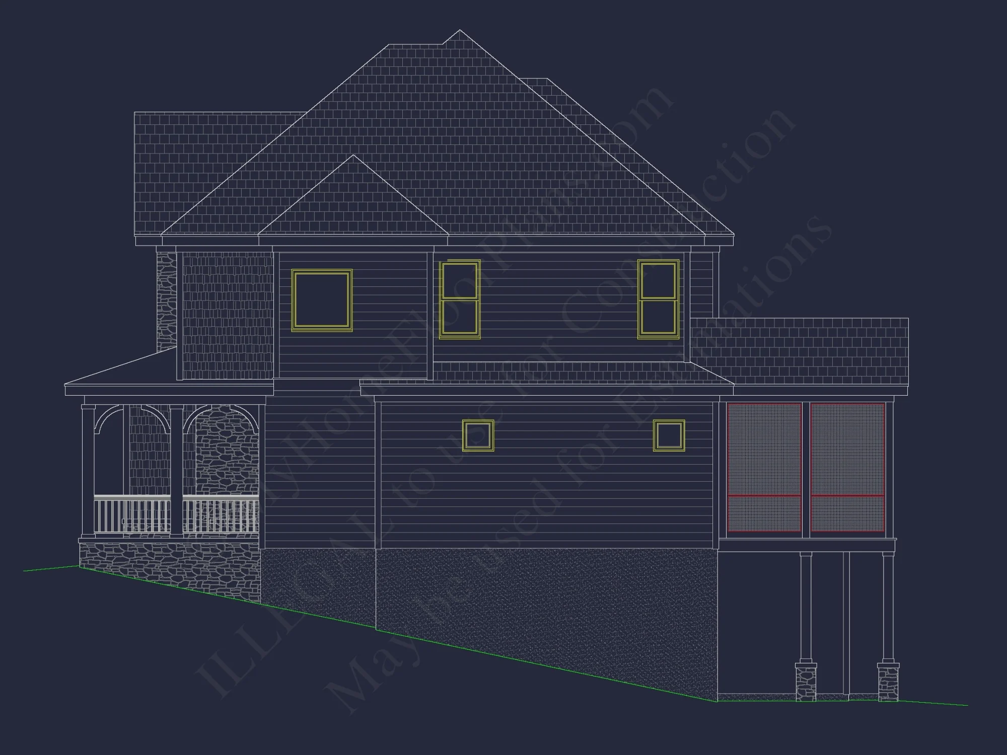 Stunning Traditional house Plan with 3.5 Stories and CAD Designs