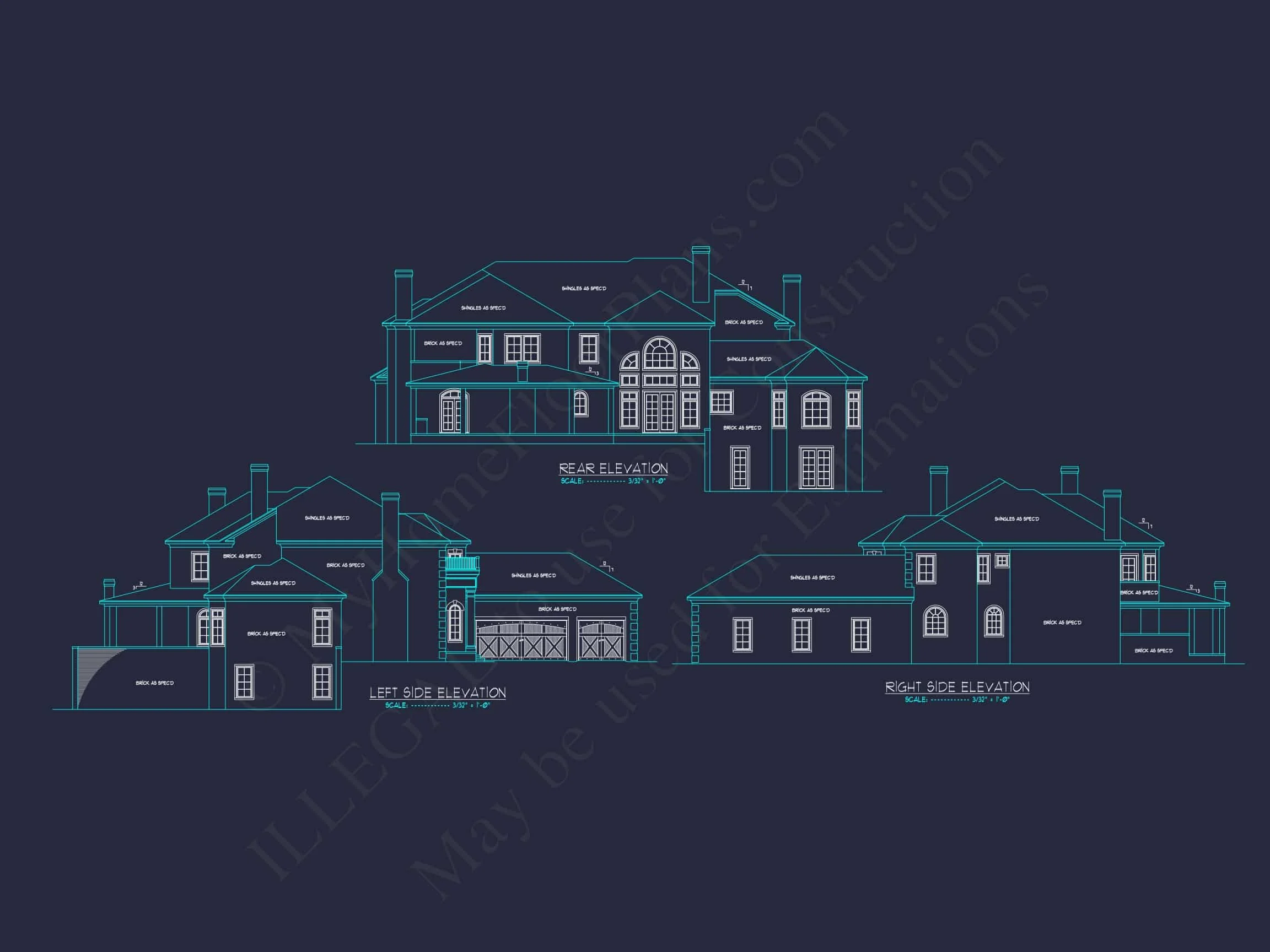 13-COLTON HOUSE PLAN - Elegant CAD House Plans: 2-Story 5-Bedroom Luxury Blueprint 3 Elegant CAD house Plans: 2-Story 5-Bedroom Luxury Blueprint
